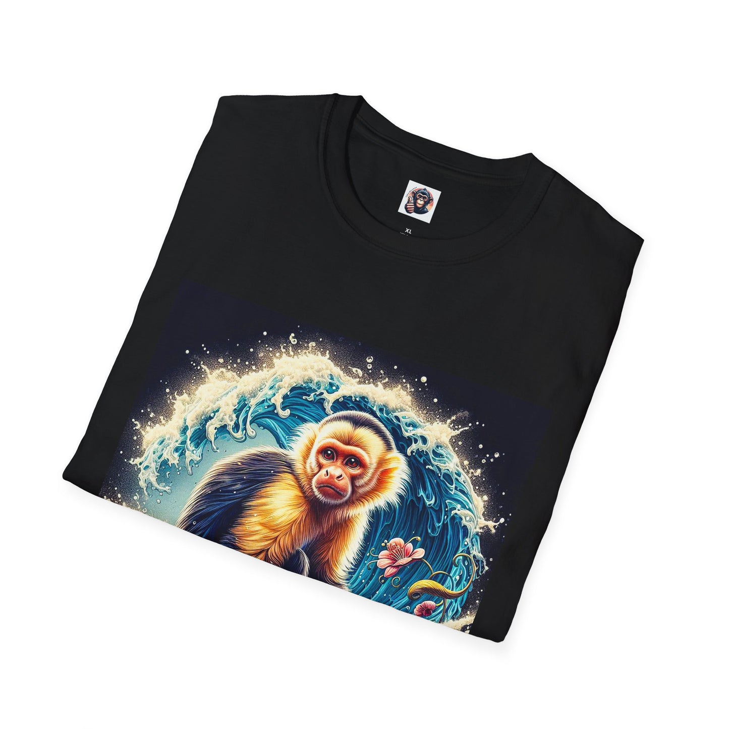 Capuchin Monkey surfer dude T-Shirt Printify