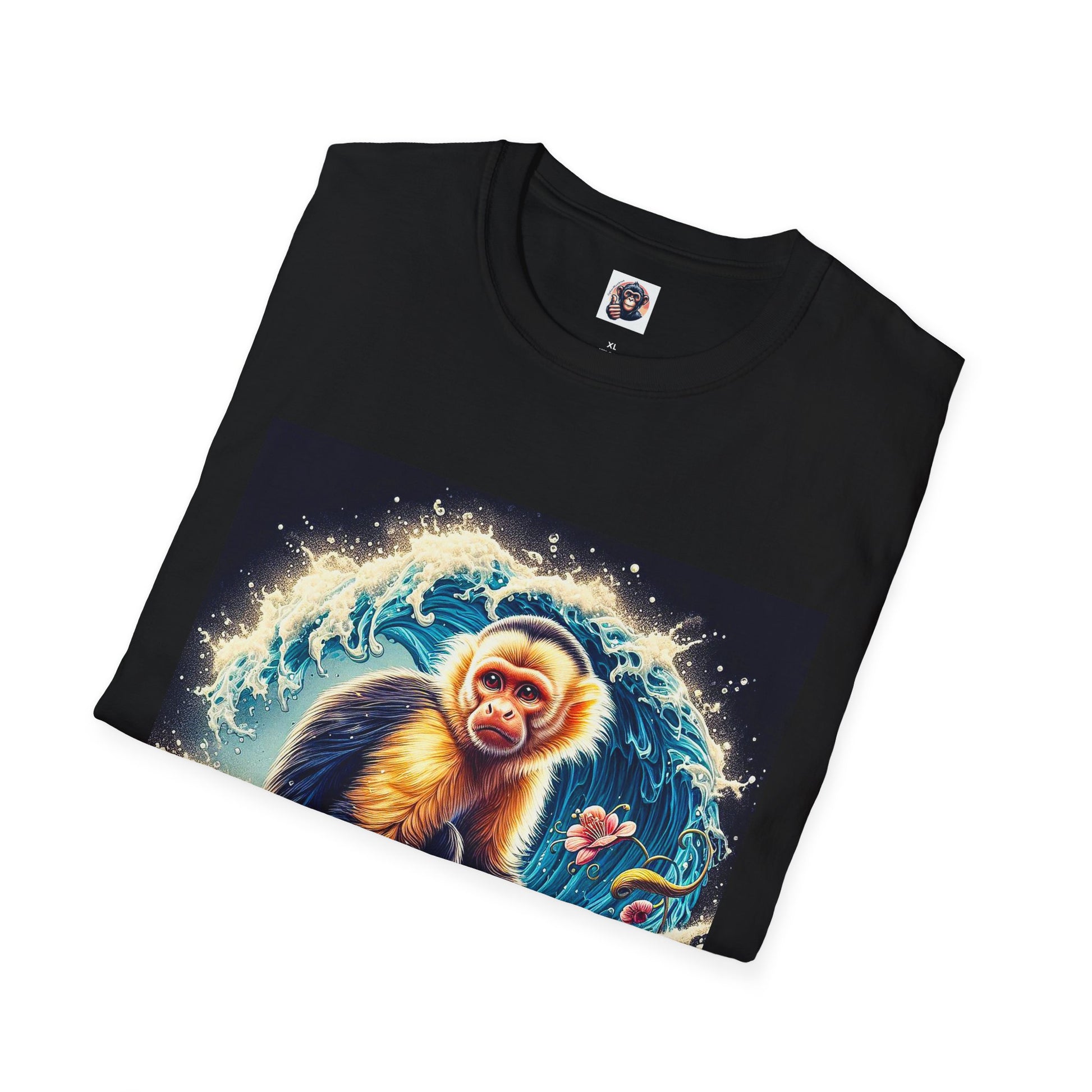 Capuchin Monkey surfer dude T-Shirt Printify