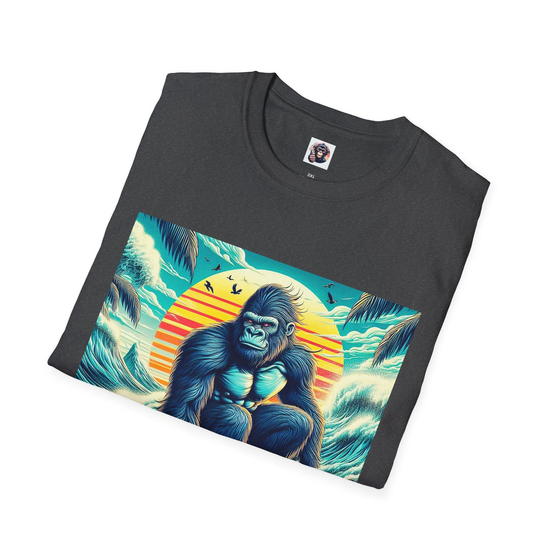 Gorilla beach surfer T-Shirt Printify