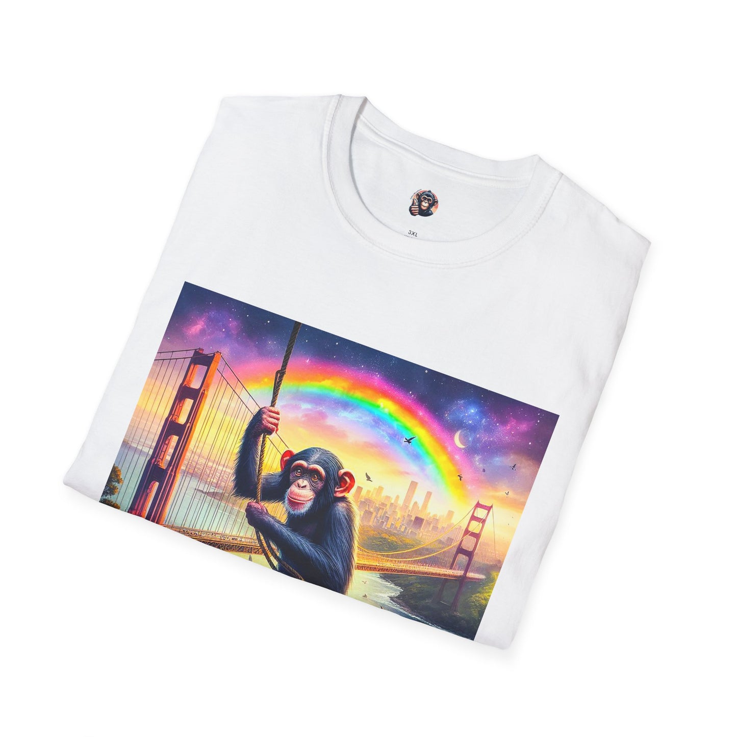 Chimp swinging high T-Shirt Printify