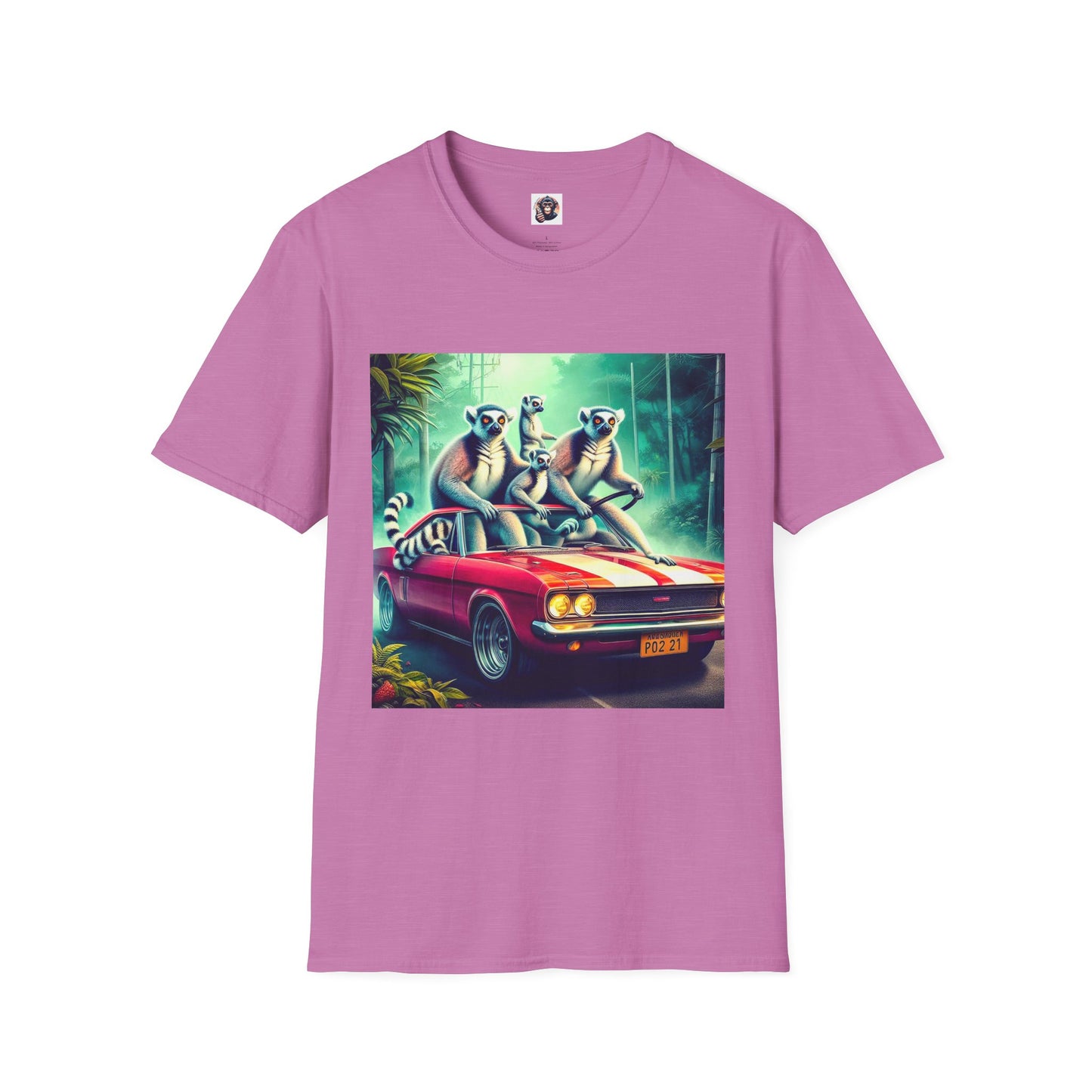 Wacky Lemurs crazy drivers T-Shirt Printify S Heather Radiant Orchid