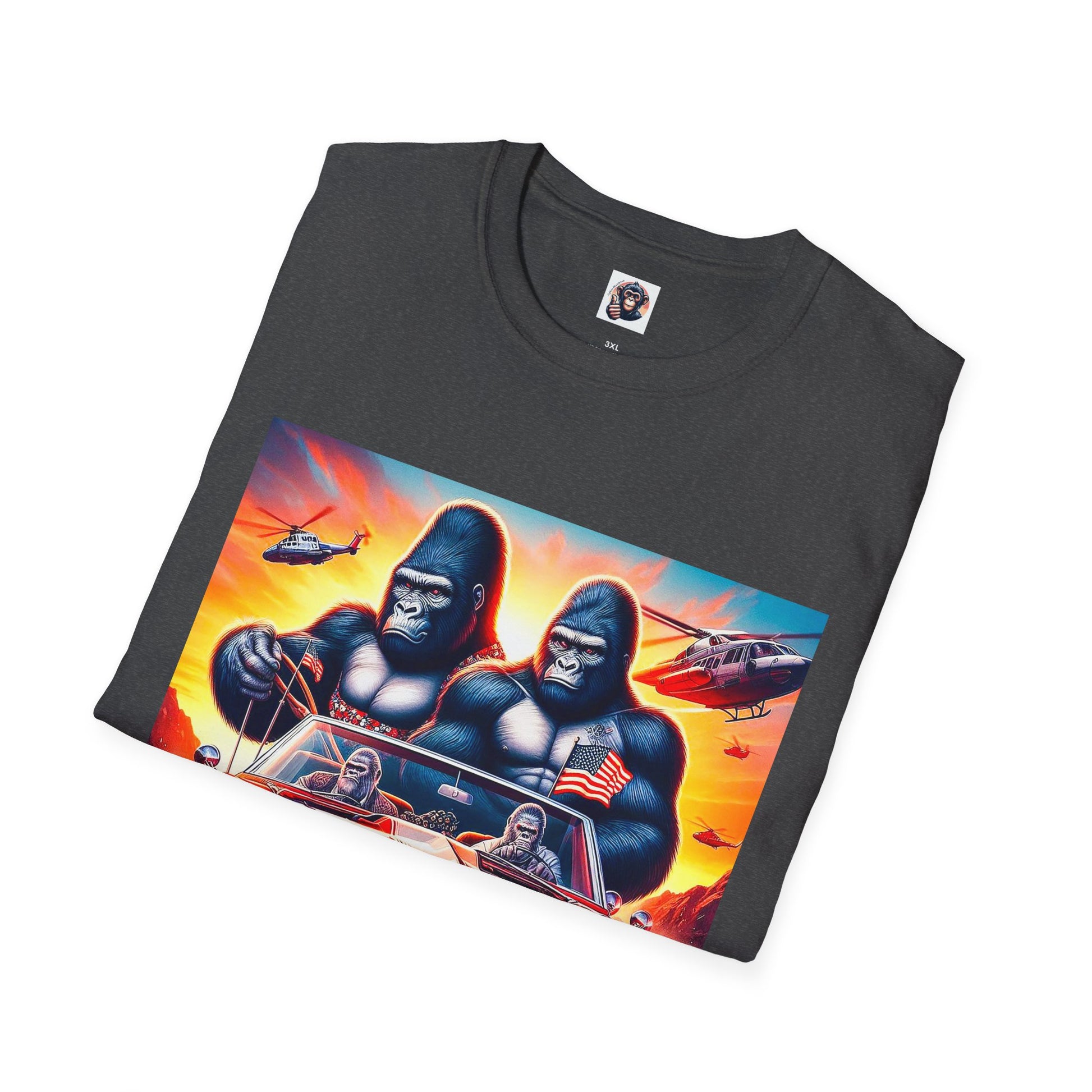 Gorilla red car T-Shirt Printify
