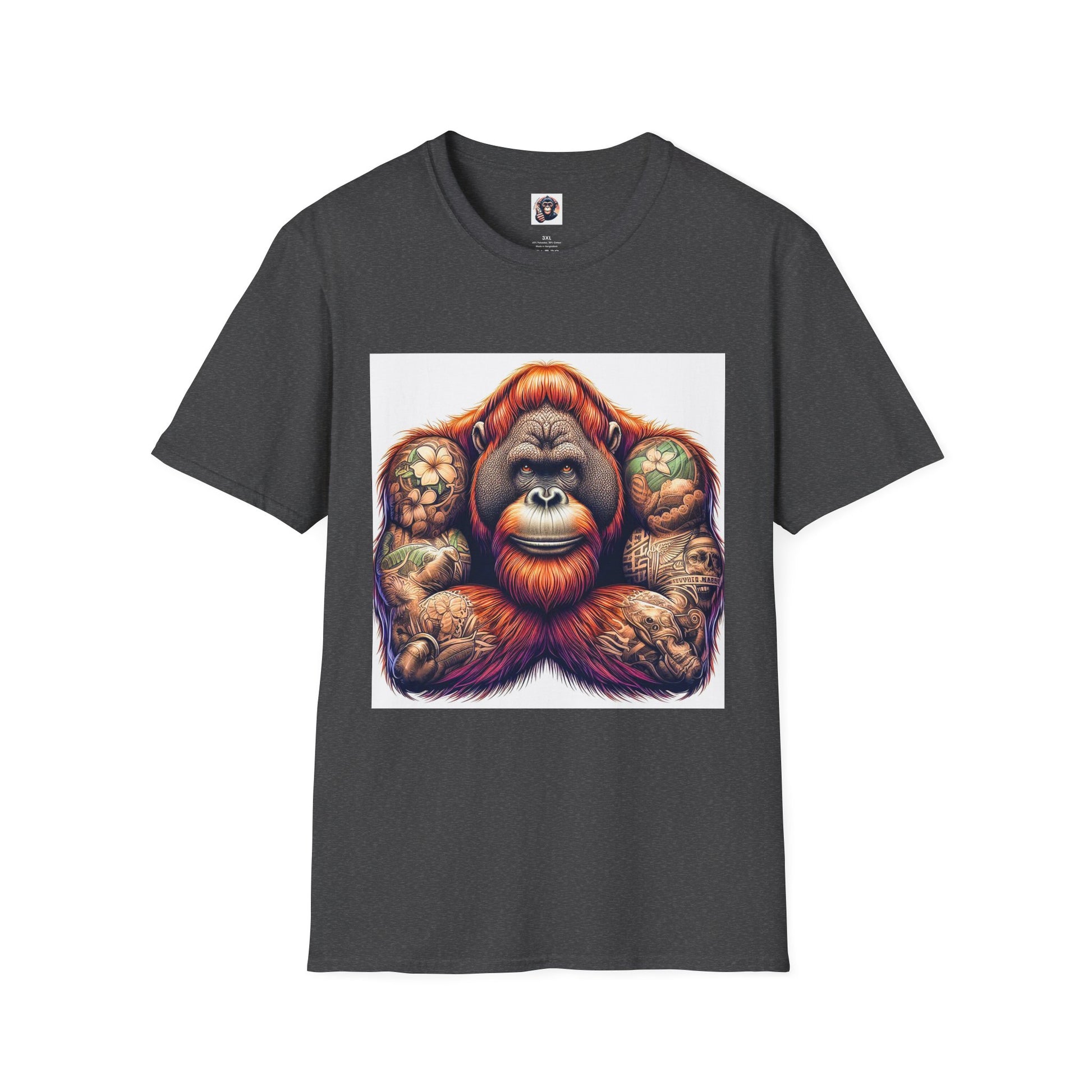 Orangutans muscles T-Shirt Printify XS Dark Heather
