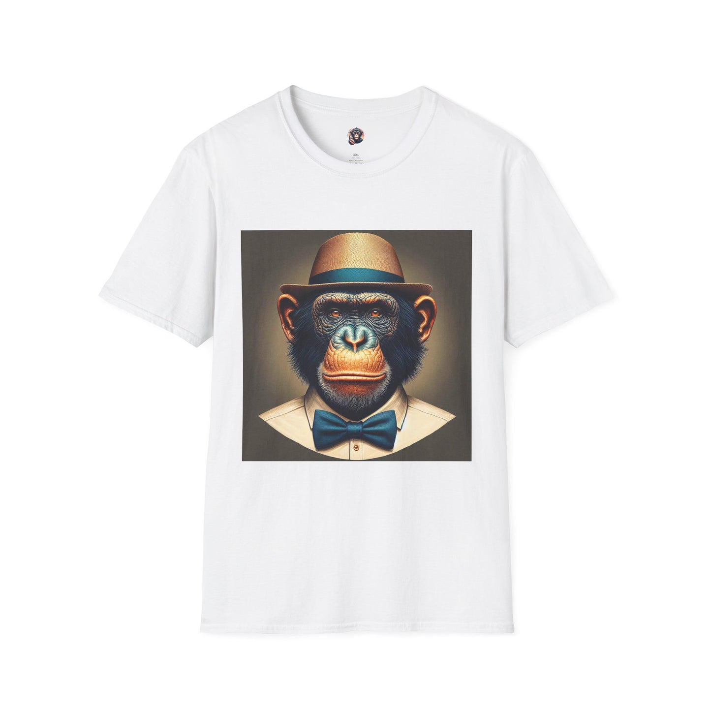 Bonobo hat and tie T-Shirt Printify S White