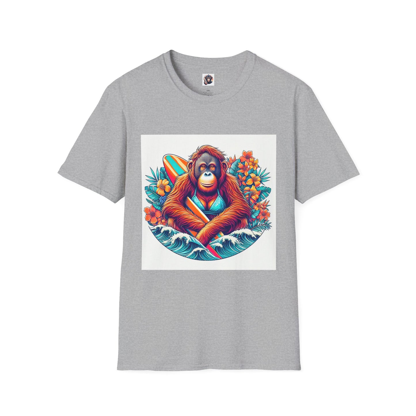 Orangutans surfing T-Shirt Printify XS Sport Grey