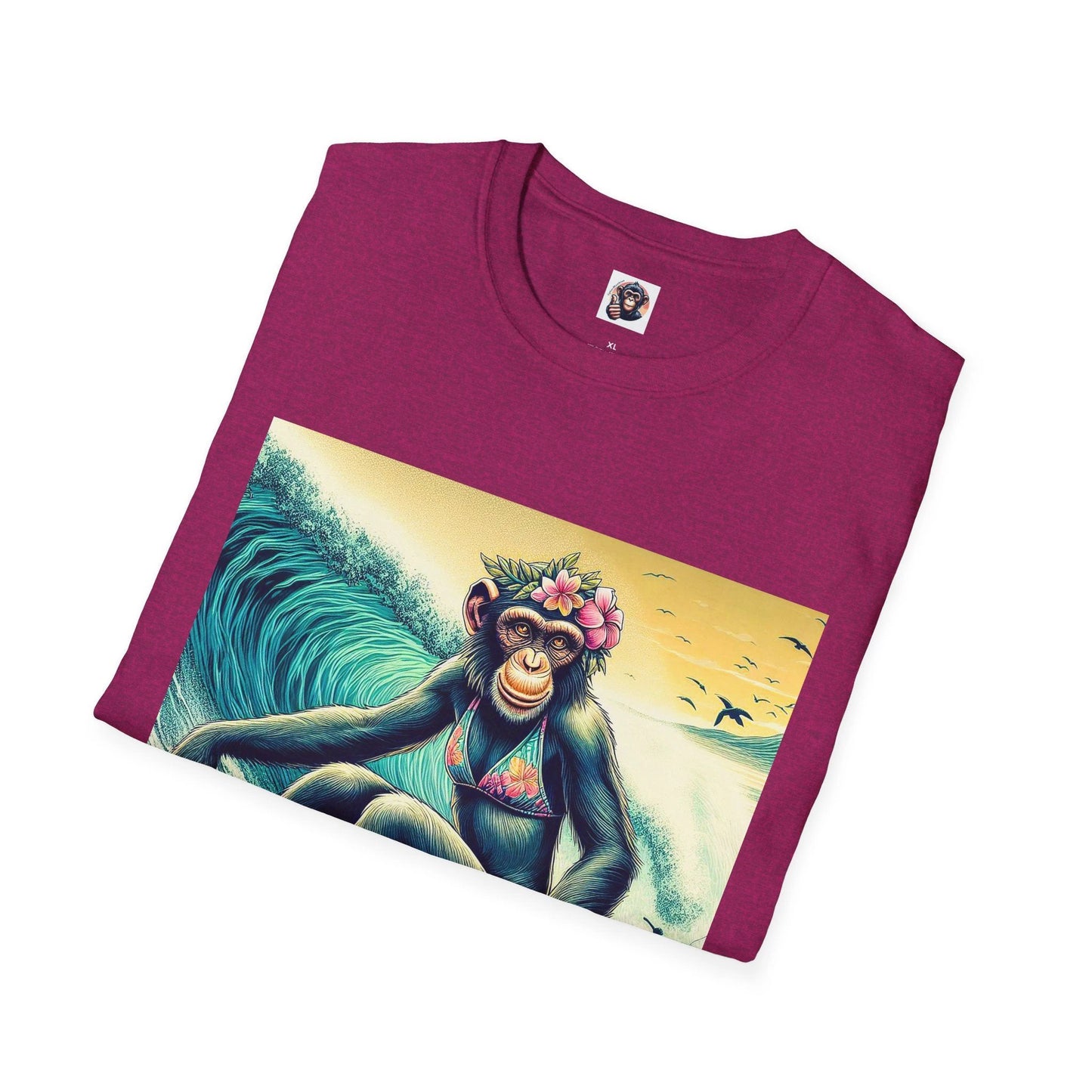 Chimp surfer girl by Printify
