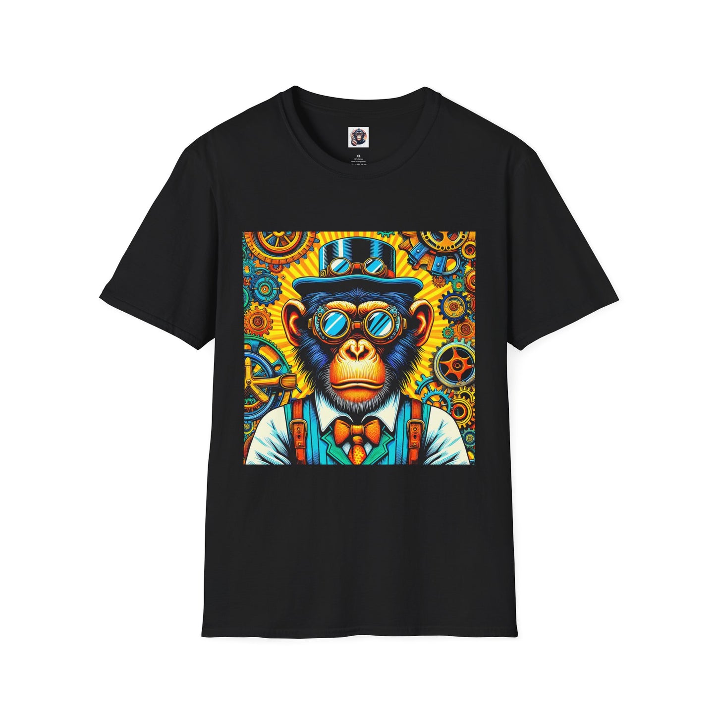 Bonobo steam punk T-Shirt Printify XS Black