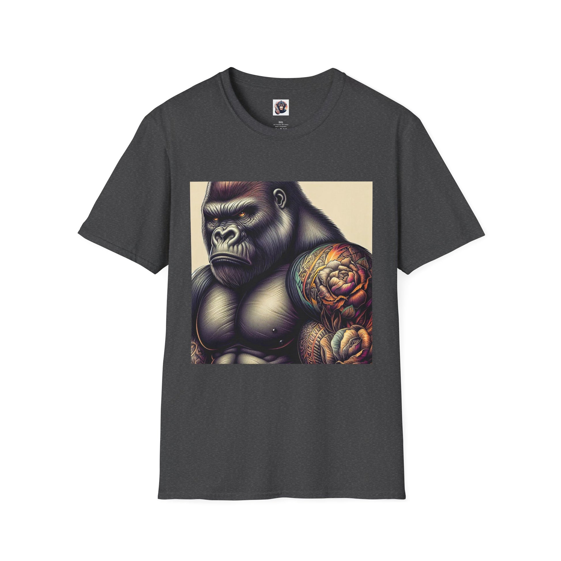 Gorilla angry T-Shirt Printify XS Dark Heather