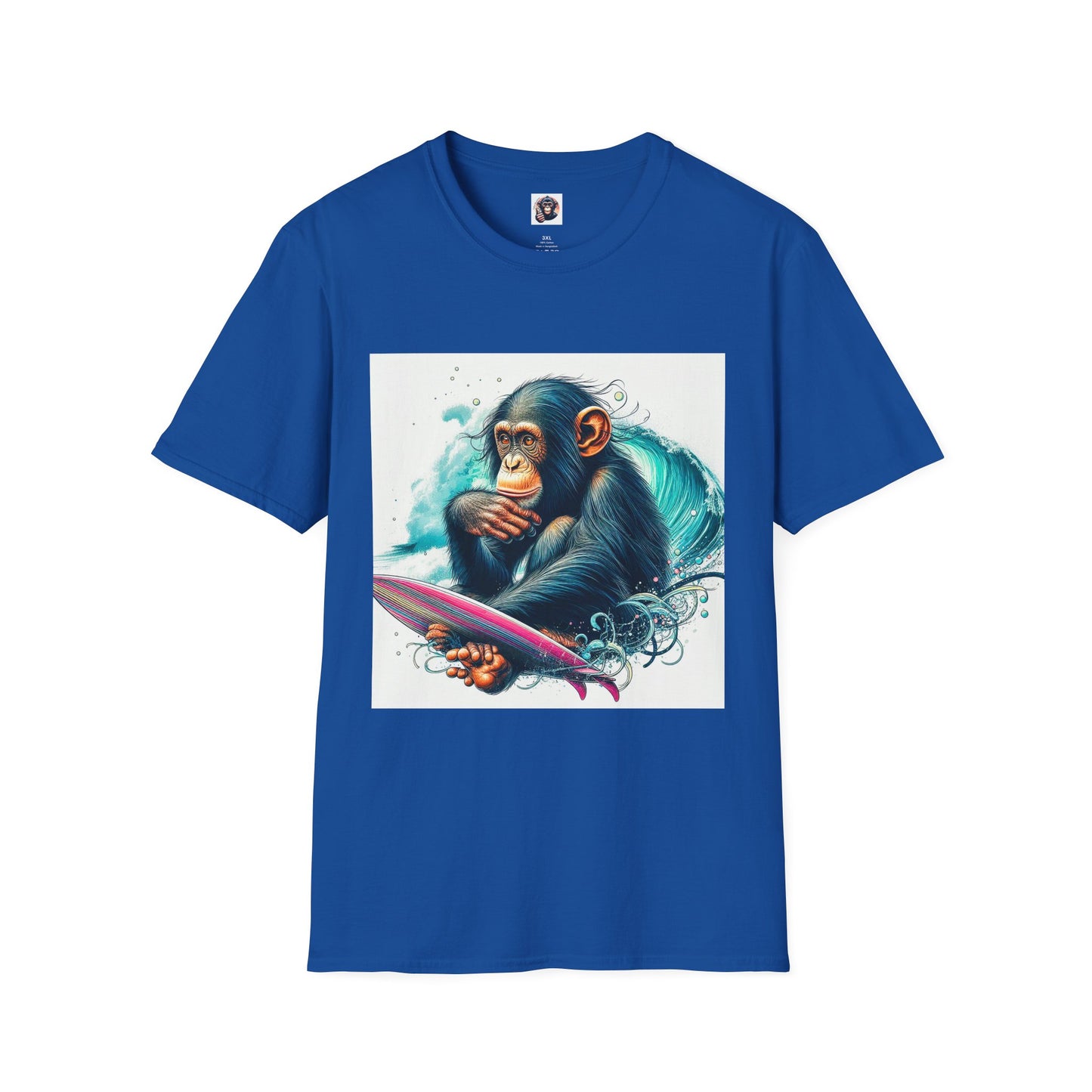 Bonobo surfing T-Shirt Printify XS Royal