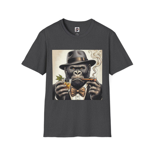 Gorilla whiskey and cigars T-Shirt Printify XS Dark Heather
