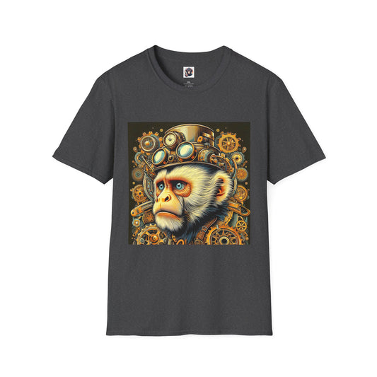 Steam punk Capuchin Monkey T-Shirt Printify XS Dark Heather
