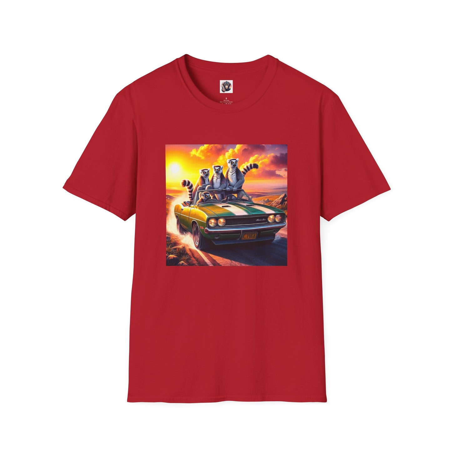 Wacky Lemurs T-Shirt Printify S Cherry Red