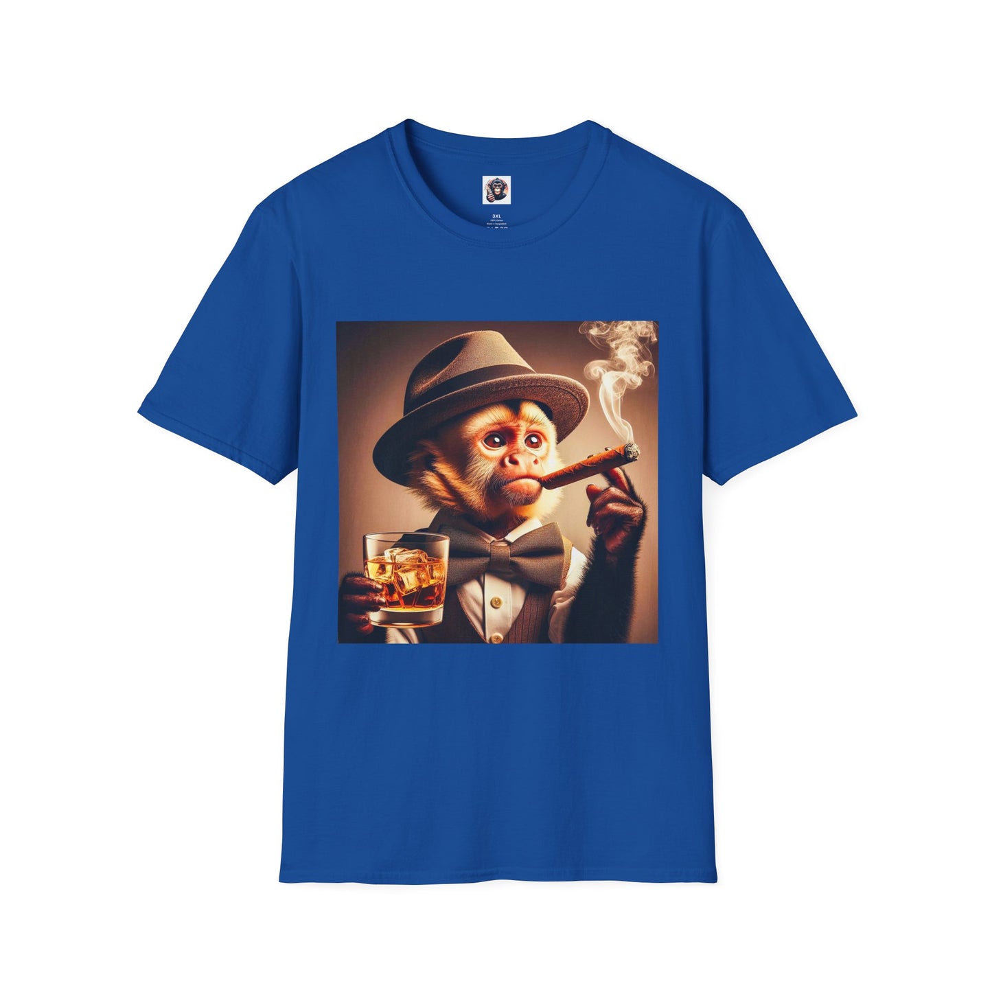 Capuchin Monkey smoking cigar shirt T-Shirt Printify XS Royal