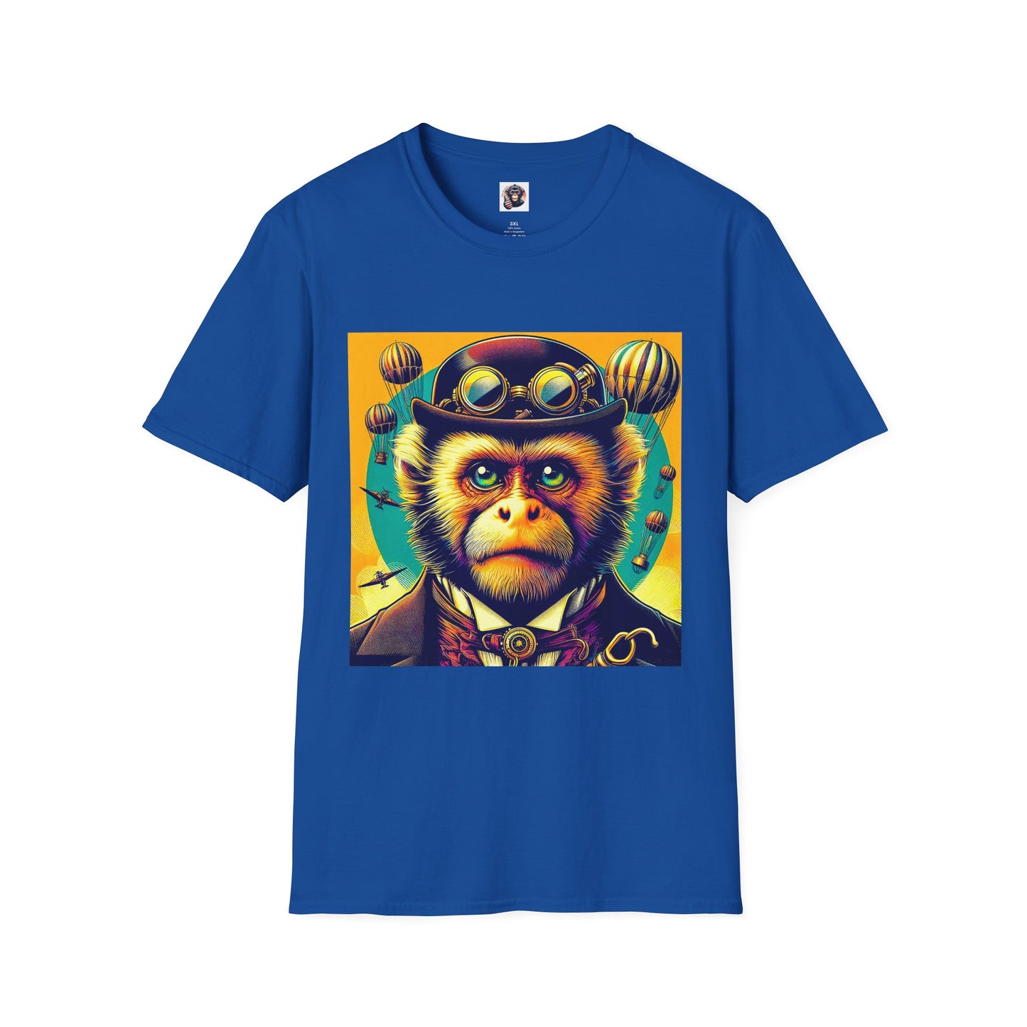 Capuchin Monkey steam punk shirt T-Shirt Printify XS Royal