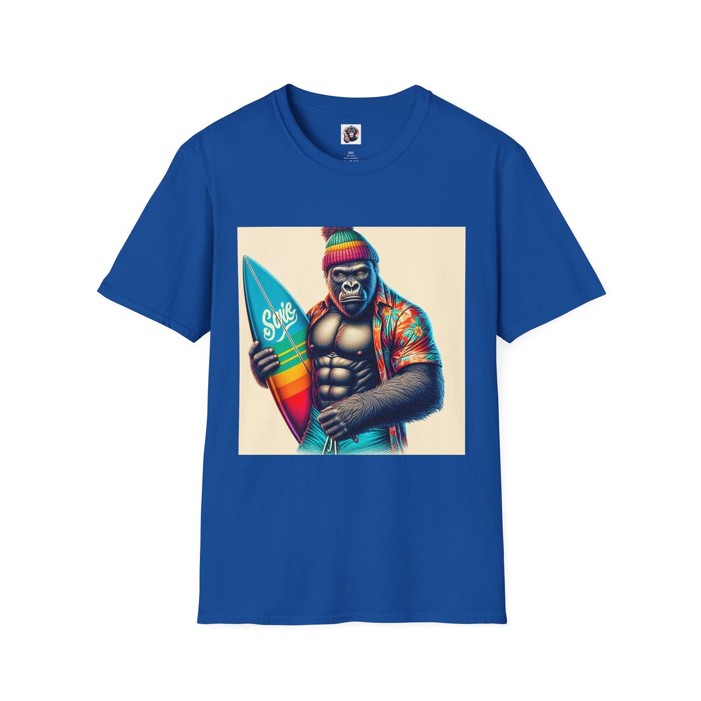 Gorilla angry surfer T-Shirt Printify XS Royal