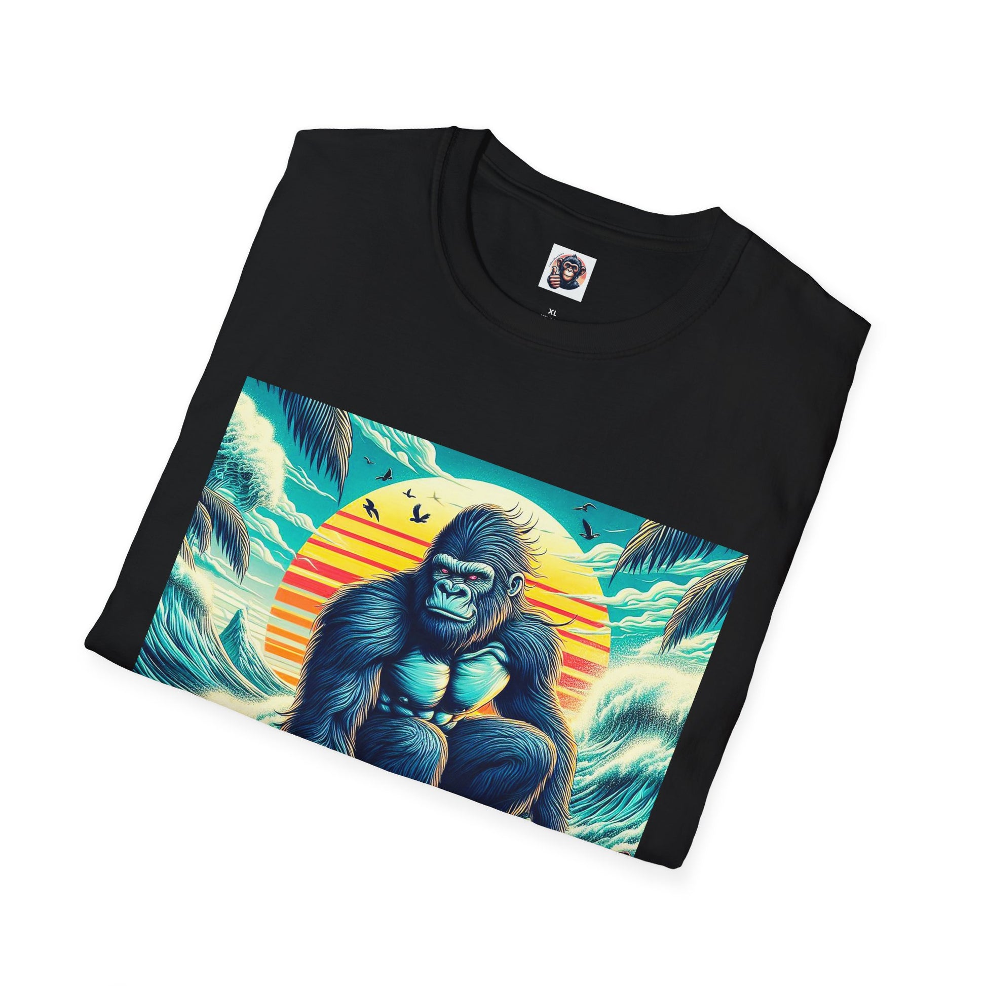 Gorilla beach surfer T-Shirt Printify