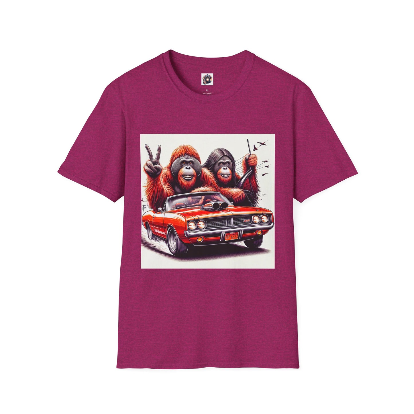 Wacky Orangutans fun driving T-Shirt Printify S Antique Heliconia