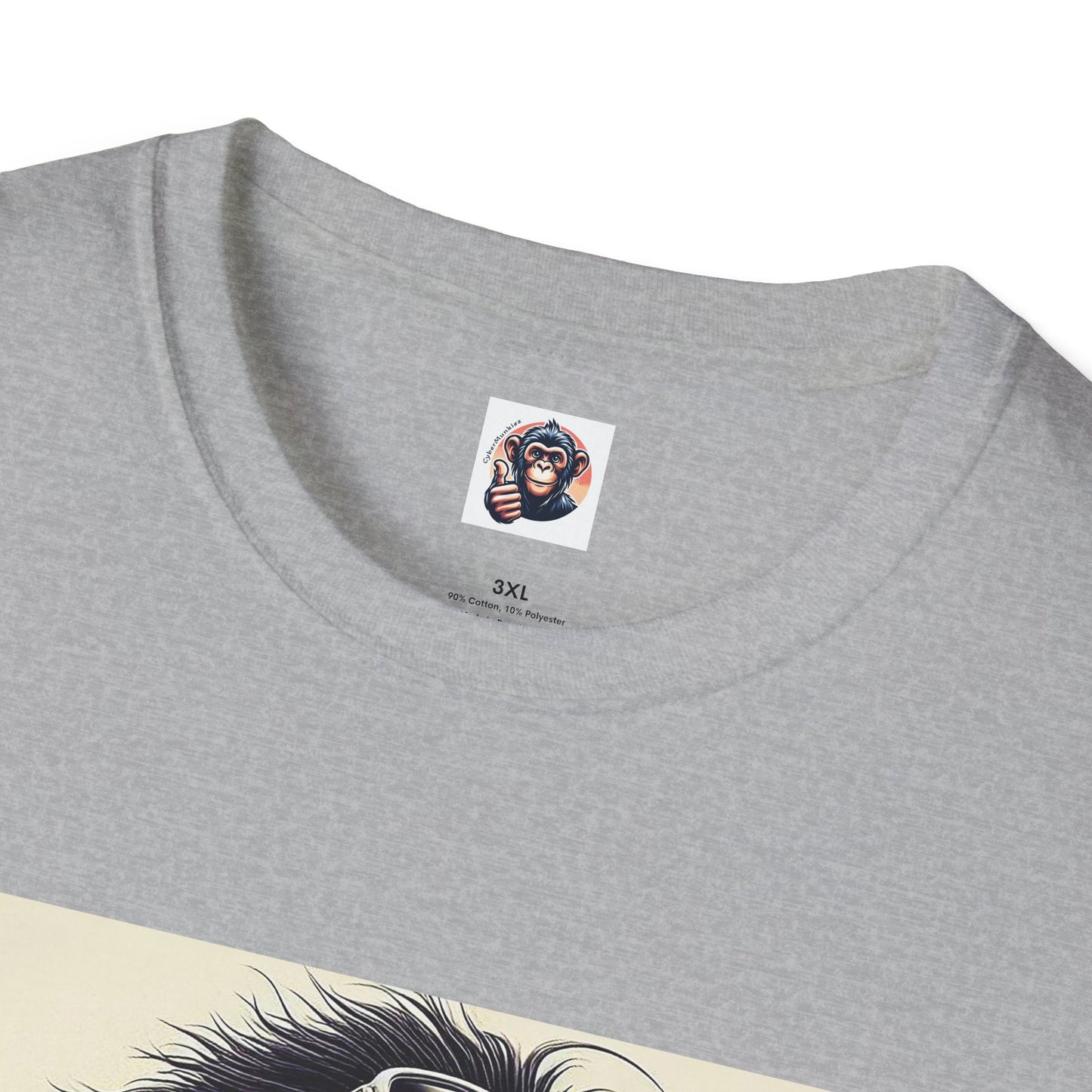 Baboon black and white surfer T-Shirt Printify