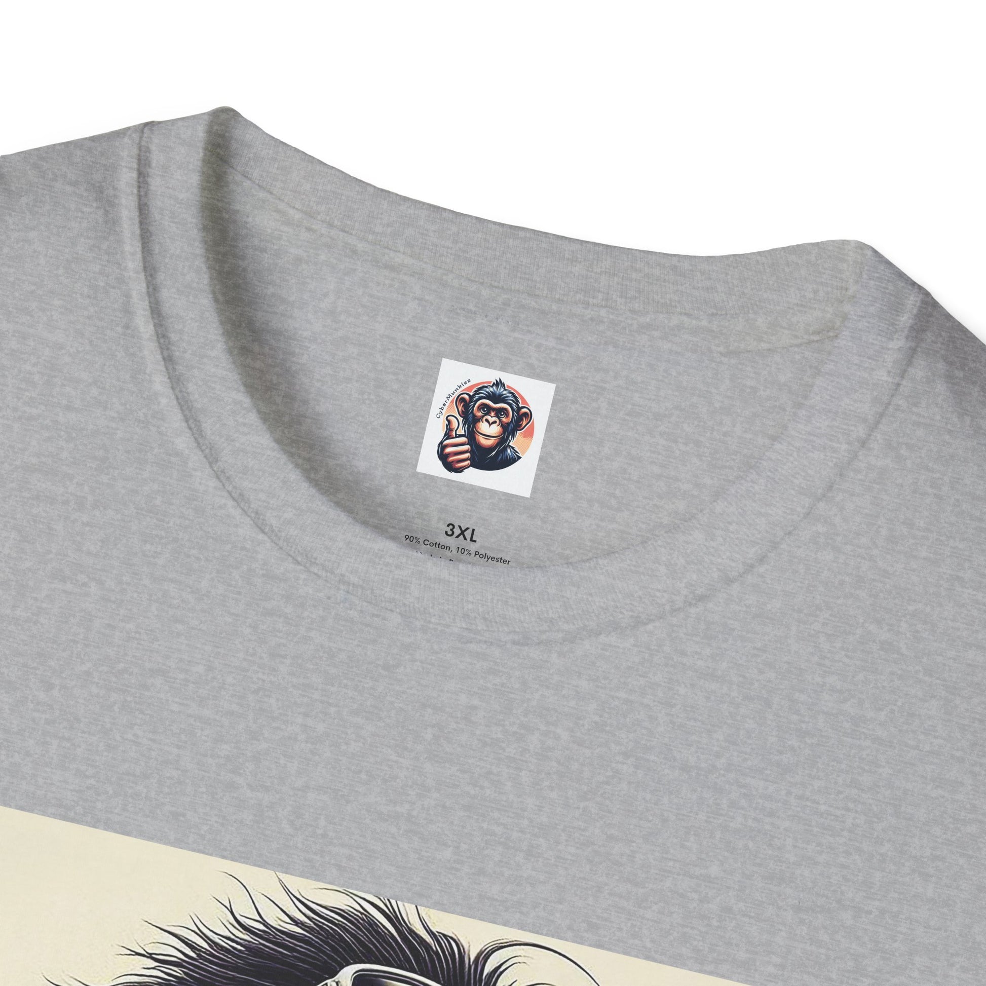 Baboon black and white surfer T-Shirt Printify