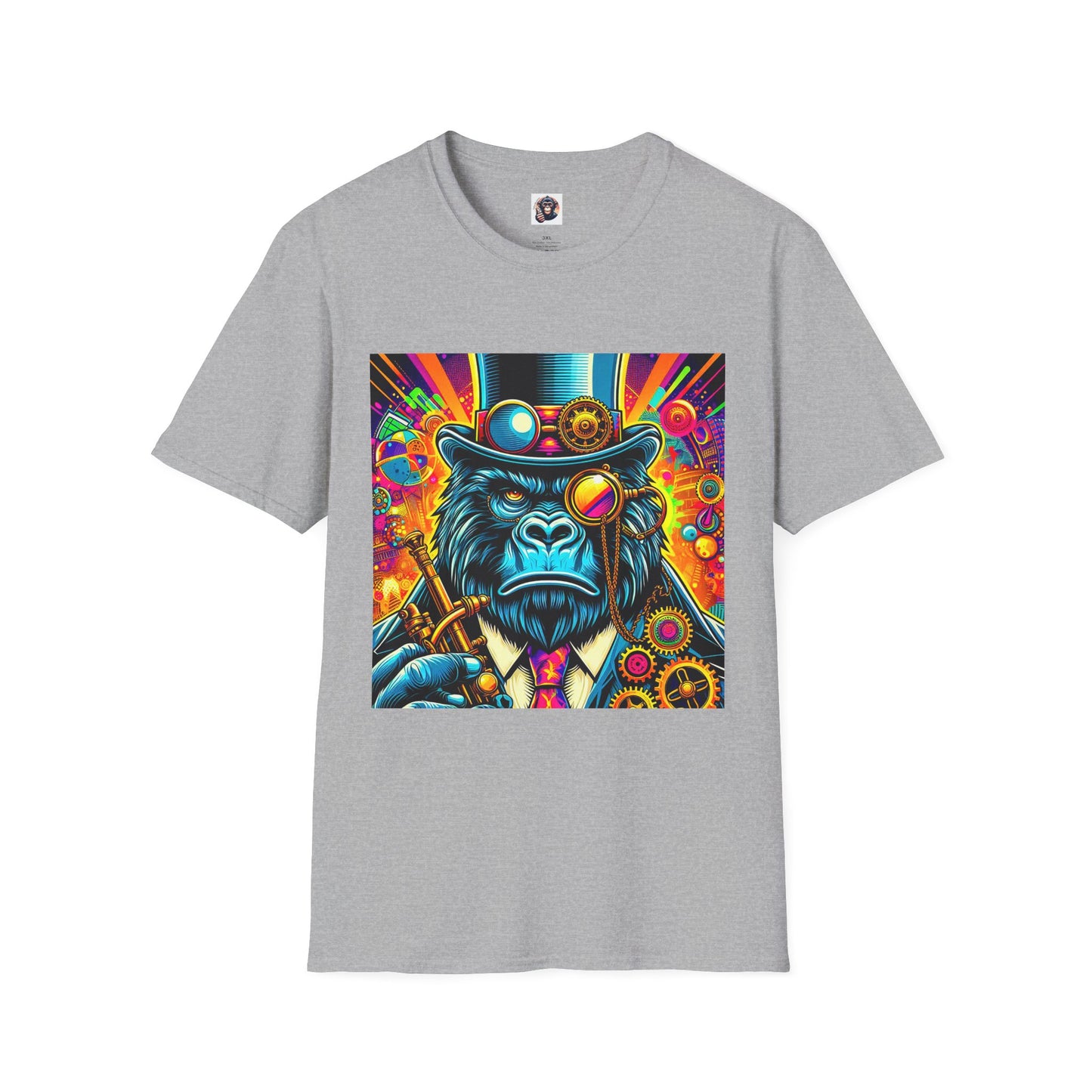 Gorilla steam punk T-Shirt Printify XS Sport Grey