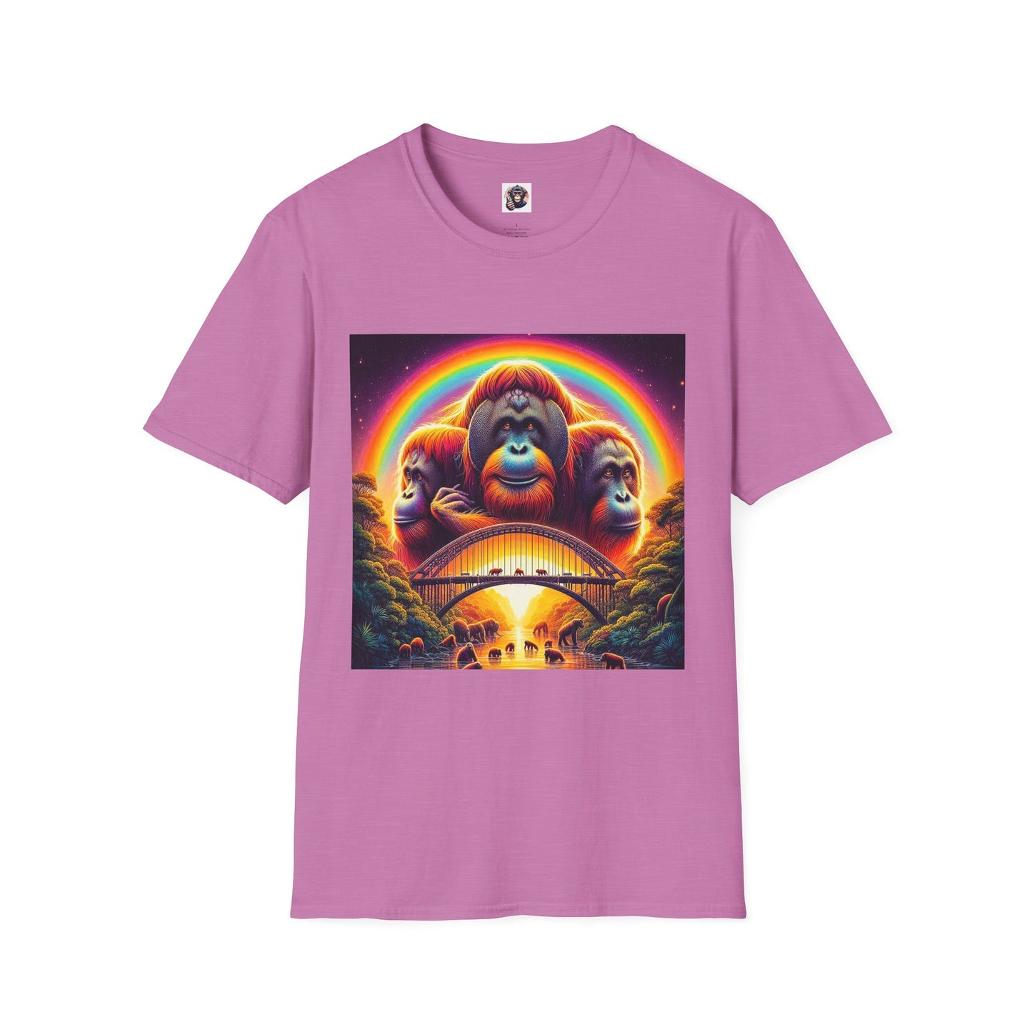 Orangutans rainbow bridge T-Shirt Printify S Heather Radiant Orchid