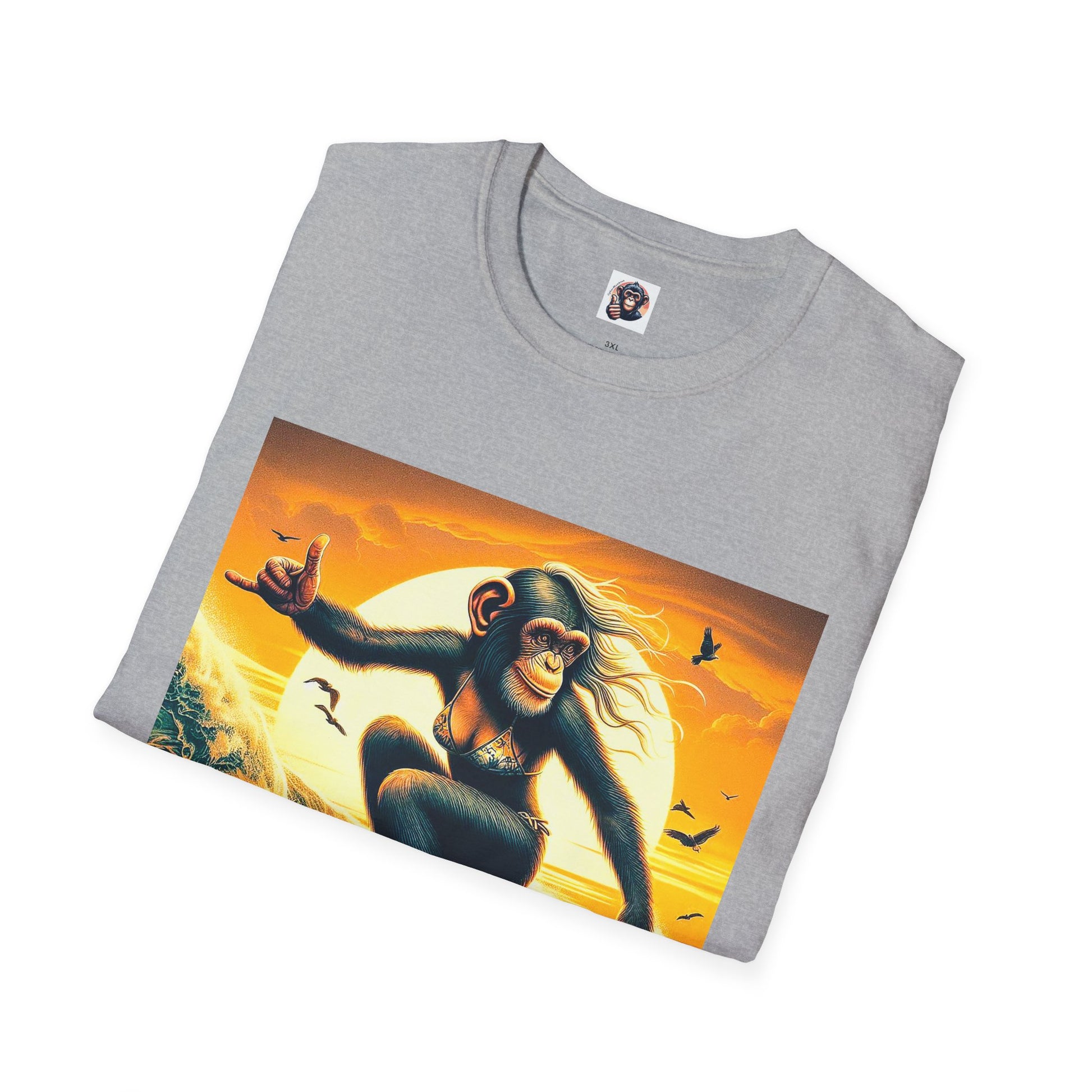 Chimp surfing queen T-Shirt Printify