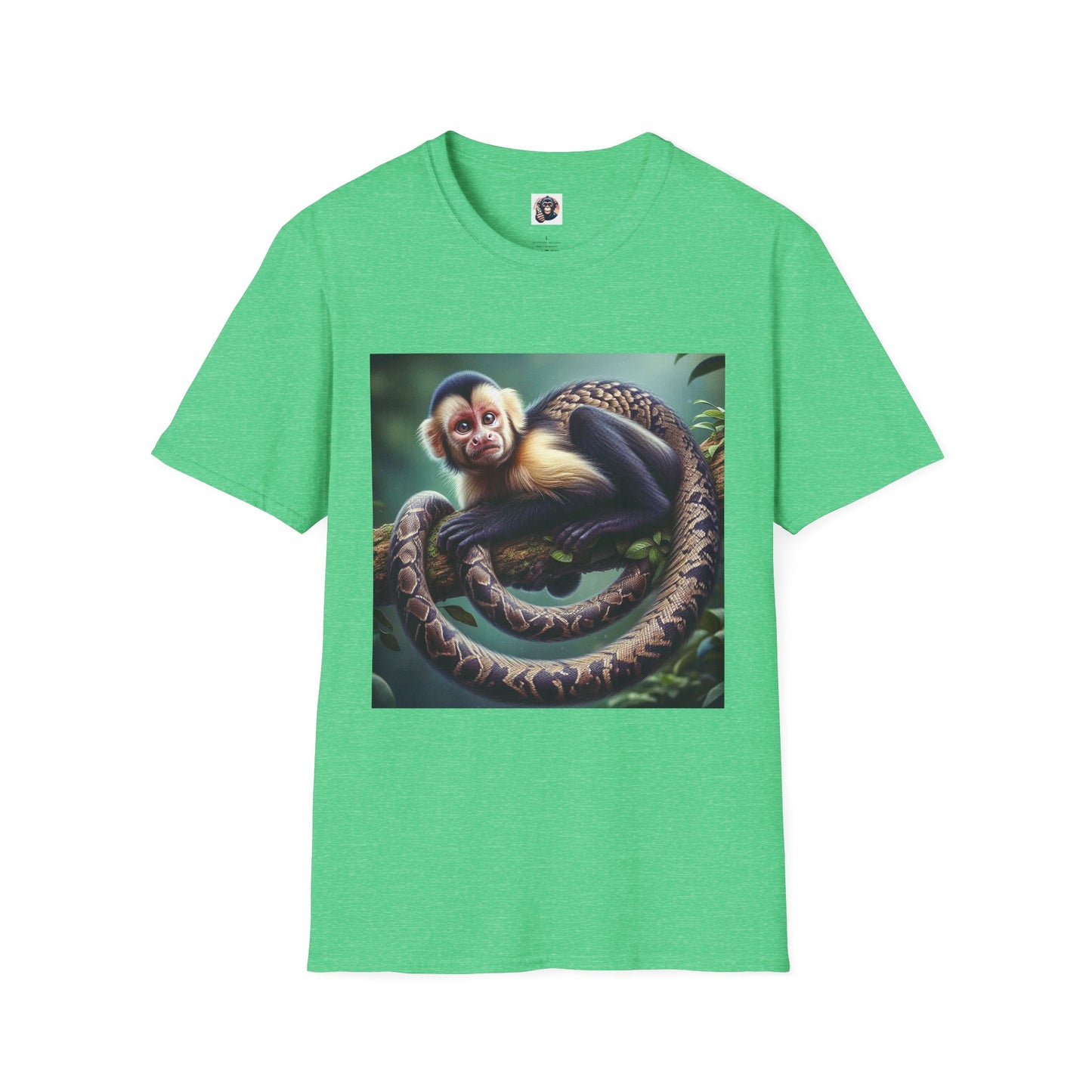Capuchin Monkey tree climber shirt T-Shirt Printify S Heather Irish Green