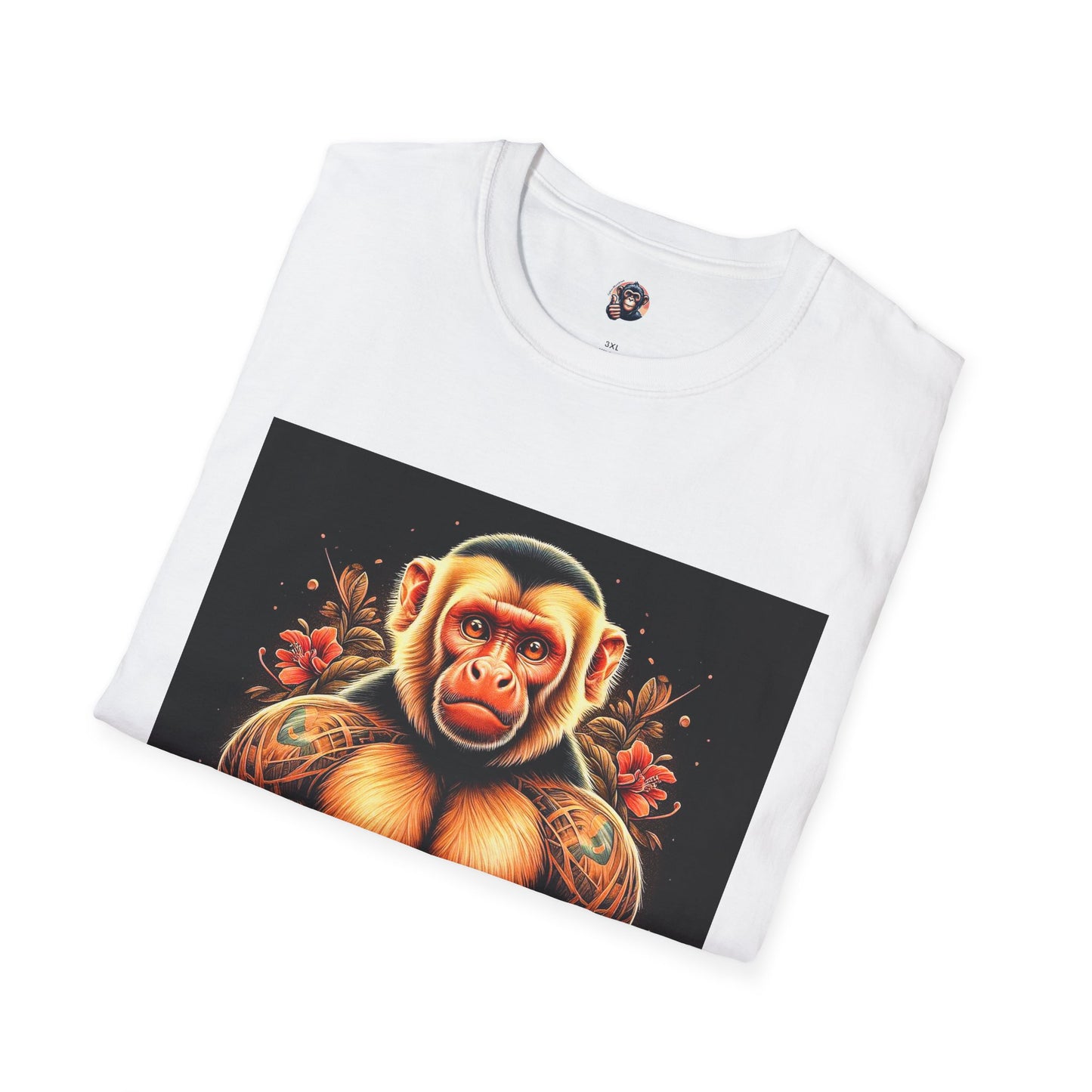 Capuchin Monkey tough muscle man shirt T-Shirt Printify