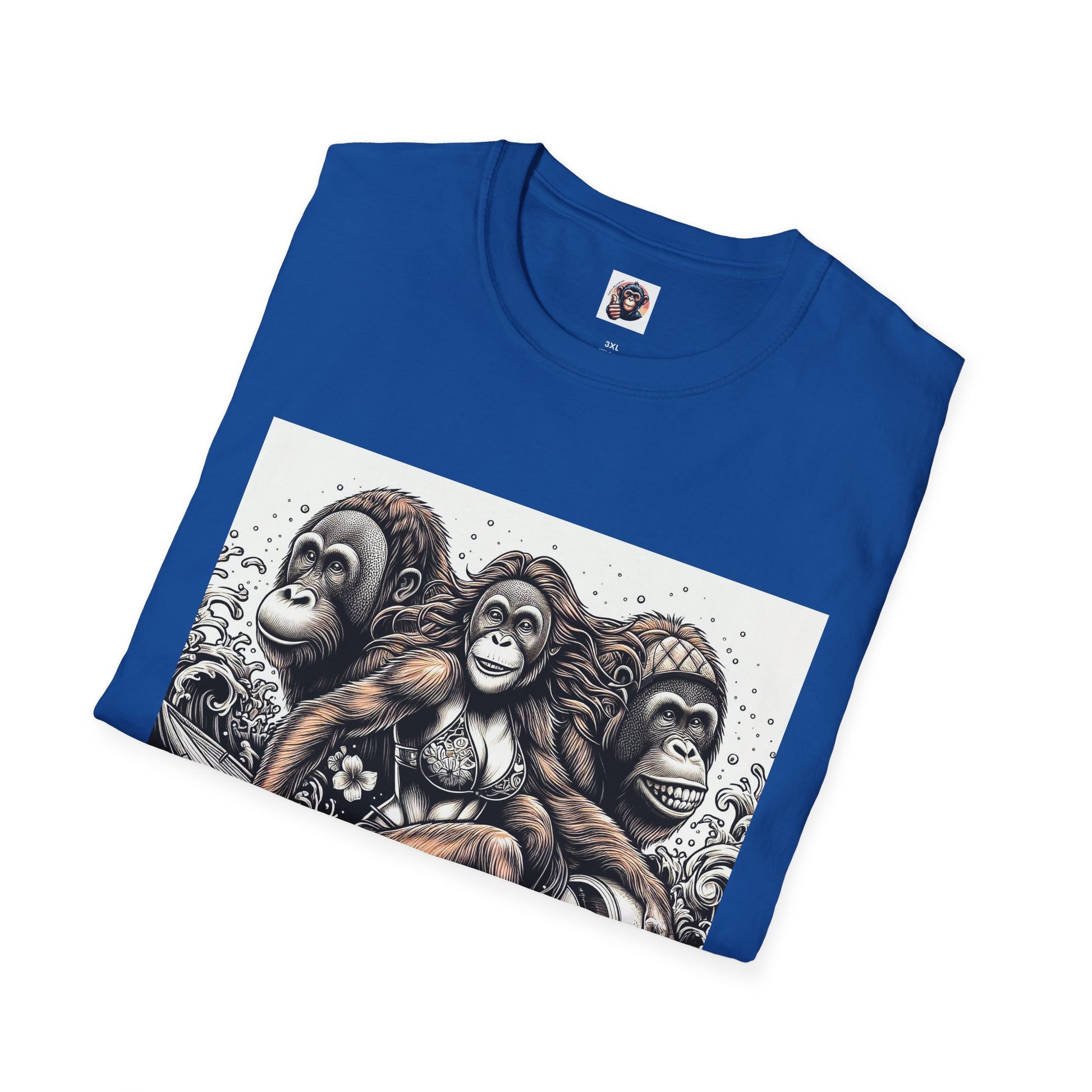 Orangutans surfing queens T-Shirt Printify