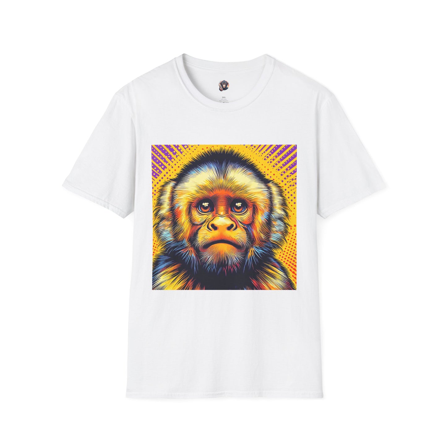 Capuchin Monkey yellow T-Shirt Printify S White