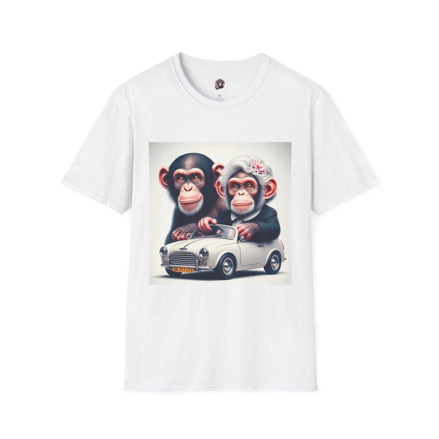 Wacky Chimp baby driver T-Shirt Printify S White