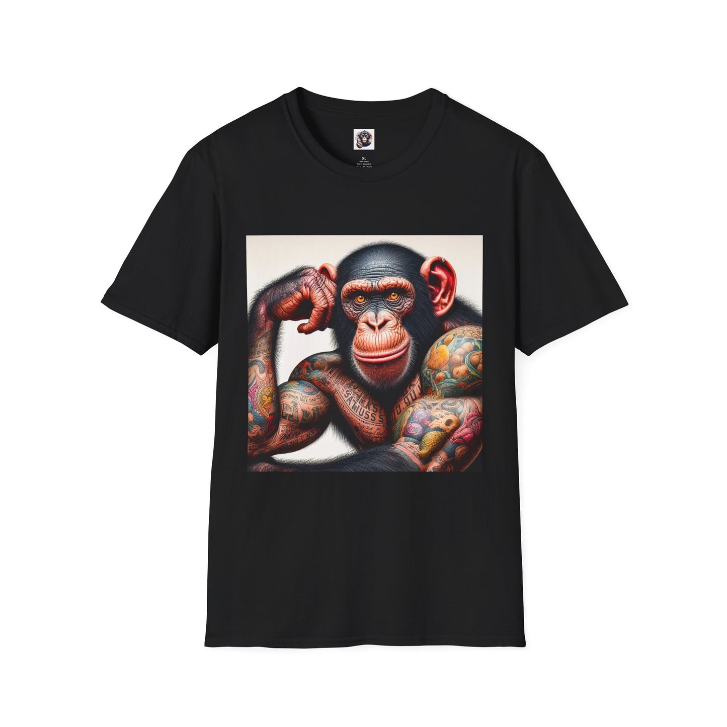 Bonobo muscles man T-Shirt Printify XS Black