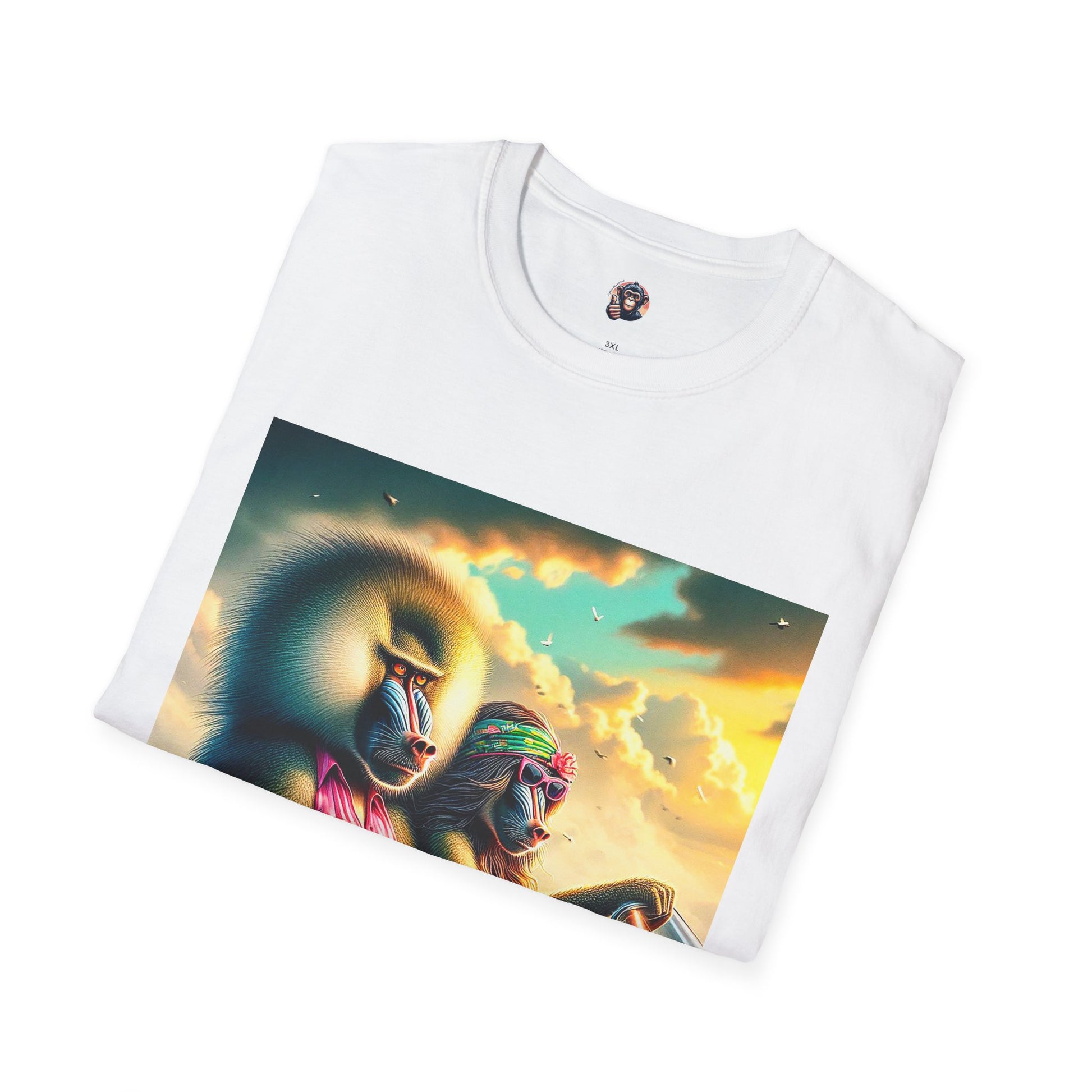 Wacky Baboon couple driving T-Shirt Printify