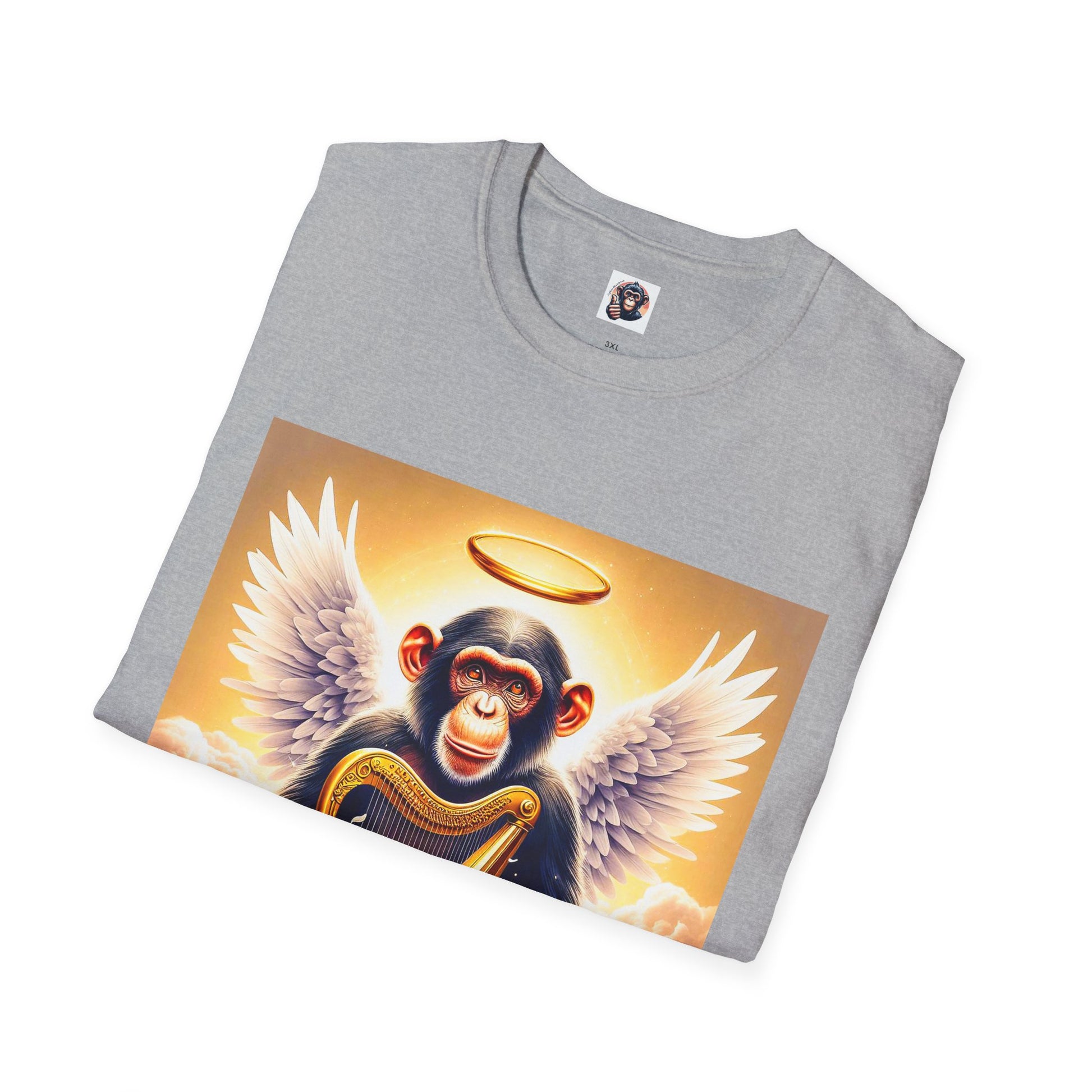 Chimp harp player T-Shirt Printify