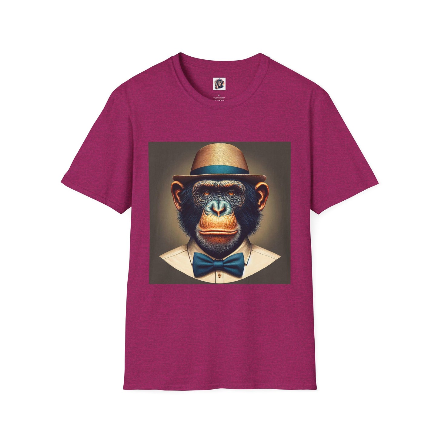 Bonobo hat and tie T-Shirt Printify S Antique Heliconia