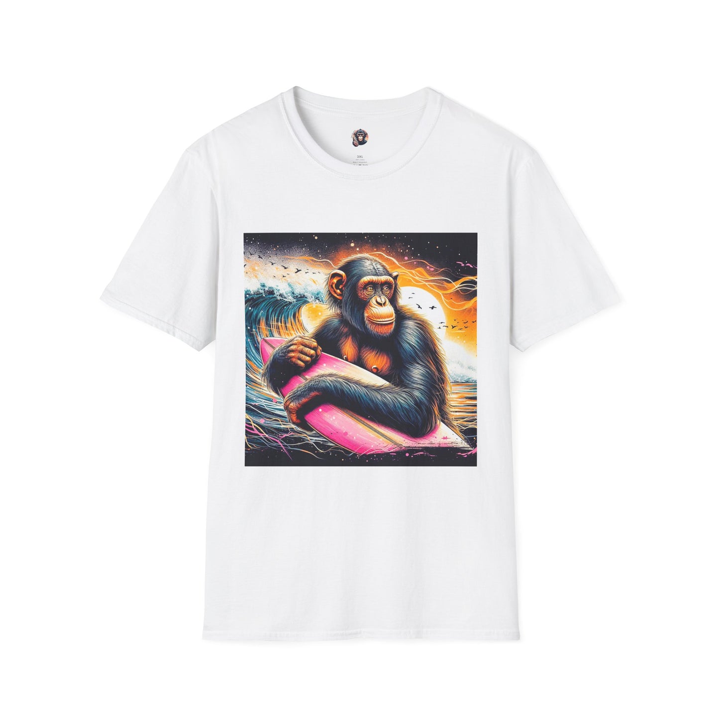 Bonobo surfer T-Shirt Printify S White