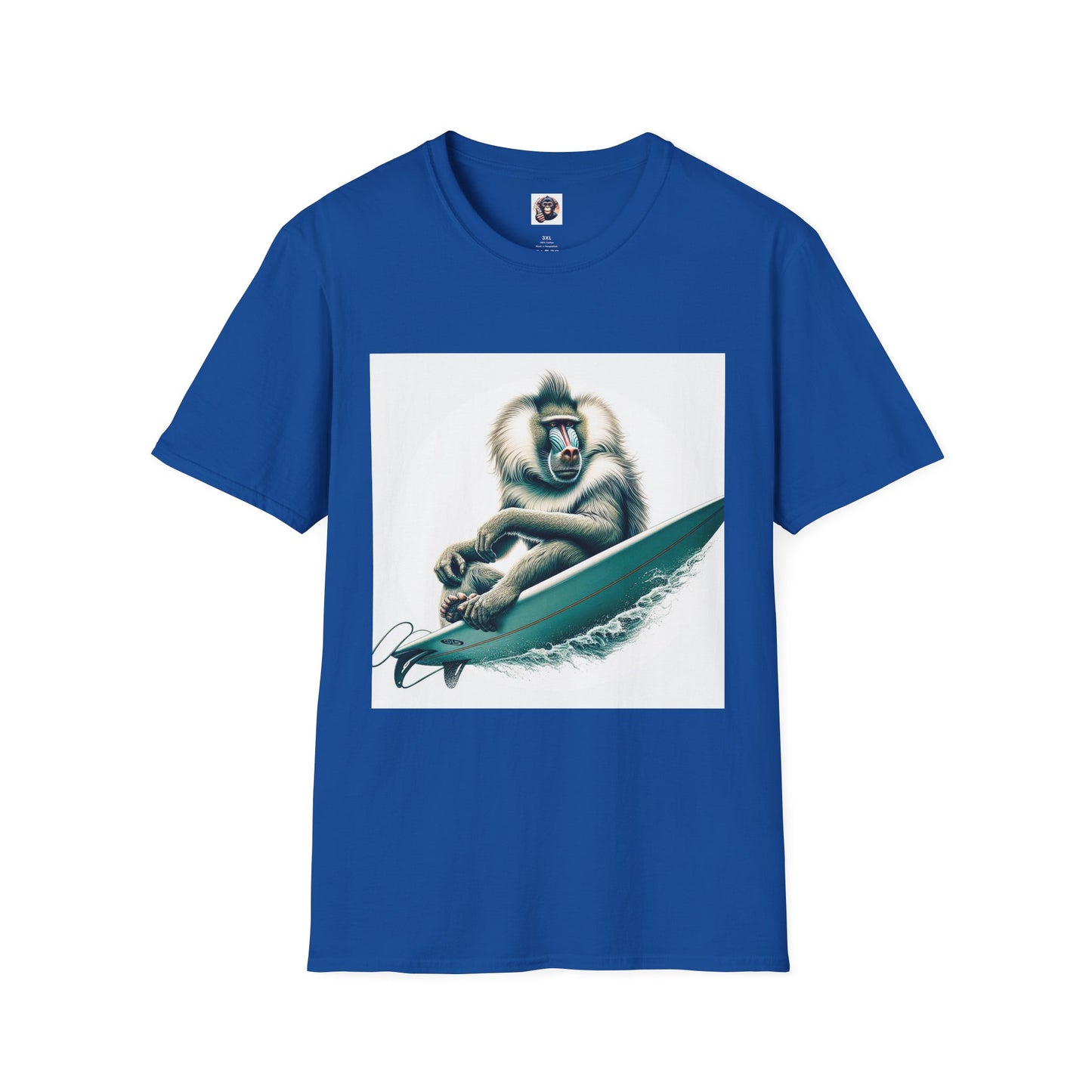 Baboon surfer T-Shirt Printify XS Royal