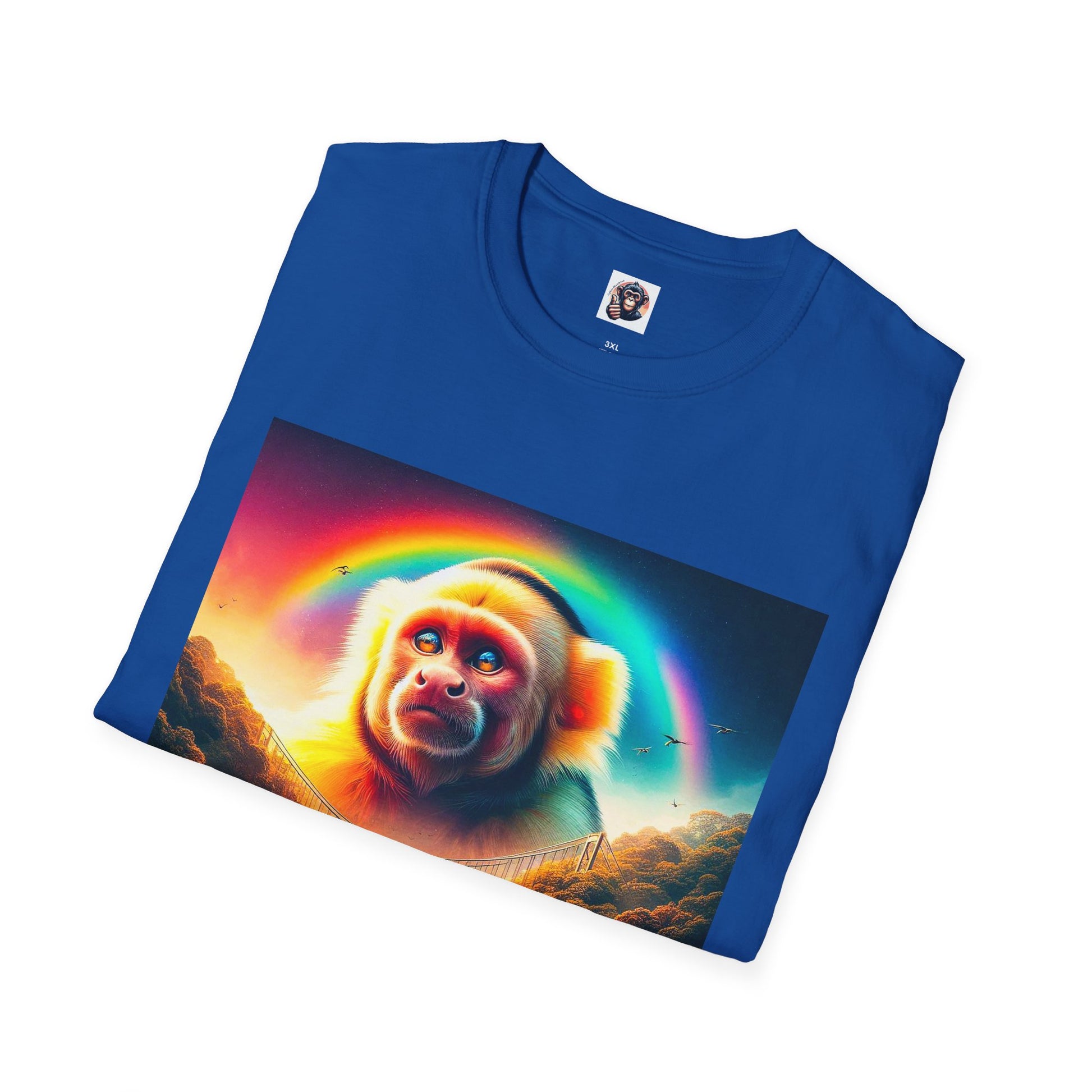 Capuchin Monkey pretty rainbow shirt T-Shirt Printify