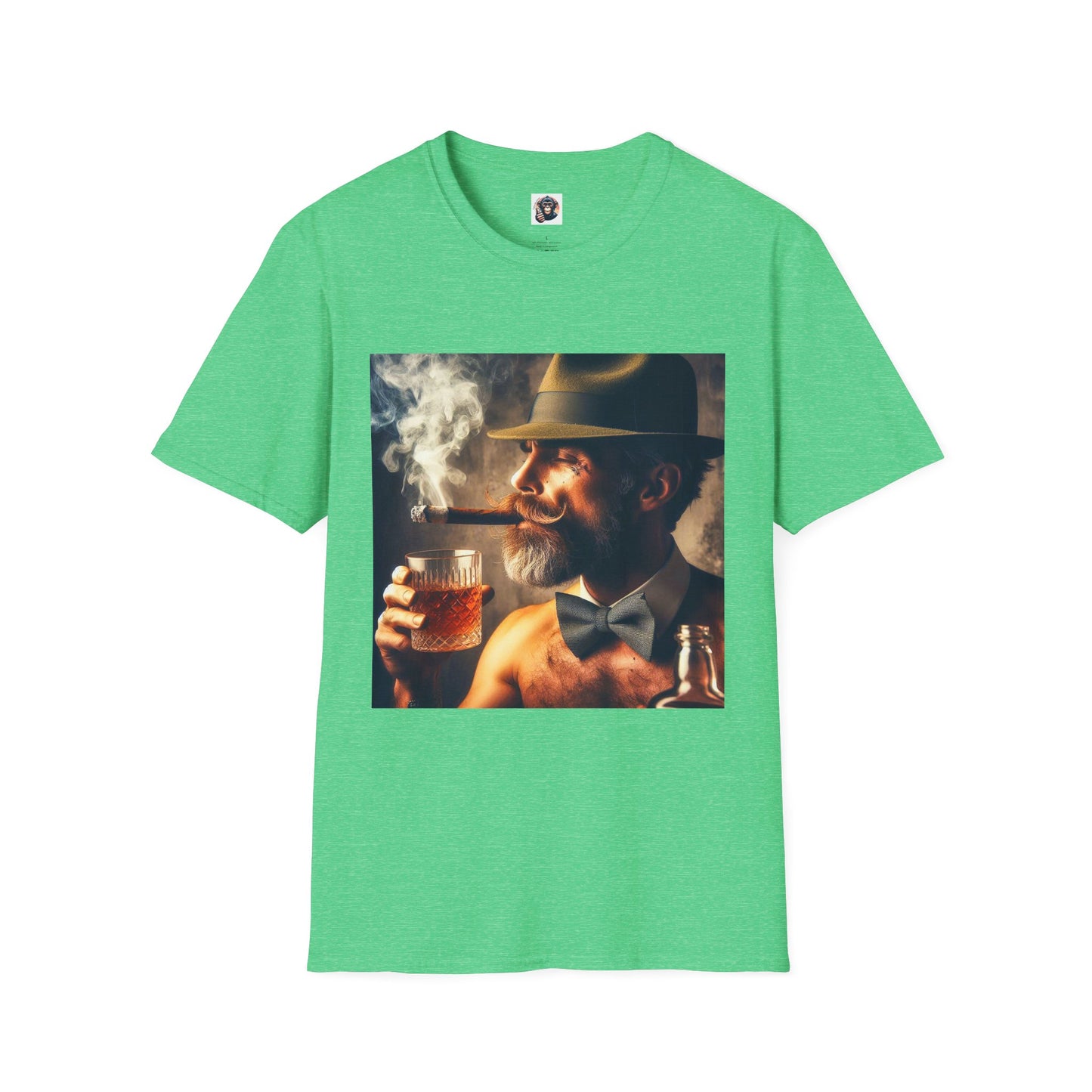 Homo Sapiens bar smoking T-Shirt Printify S Heather Irish Green