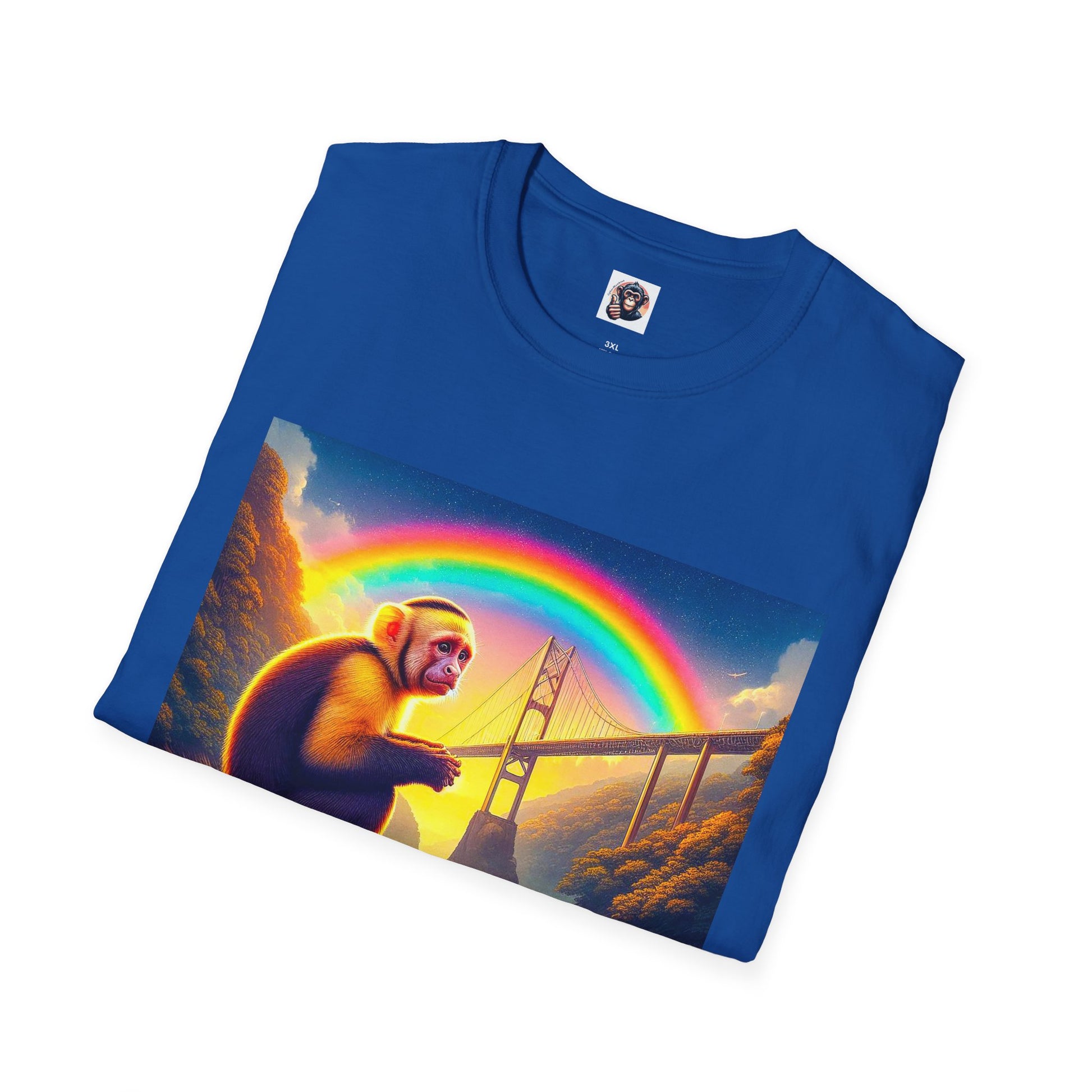 Capuchin Monkey rainbow bridge shirt T-Shirt Printify