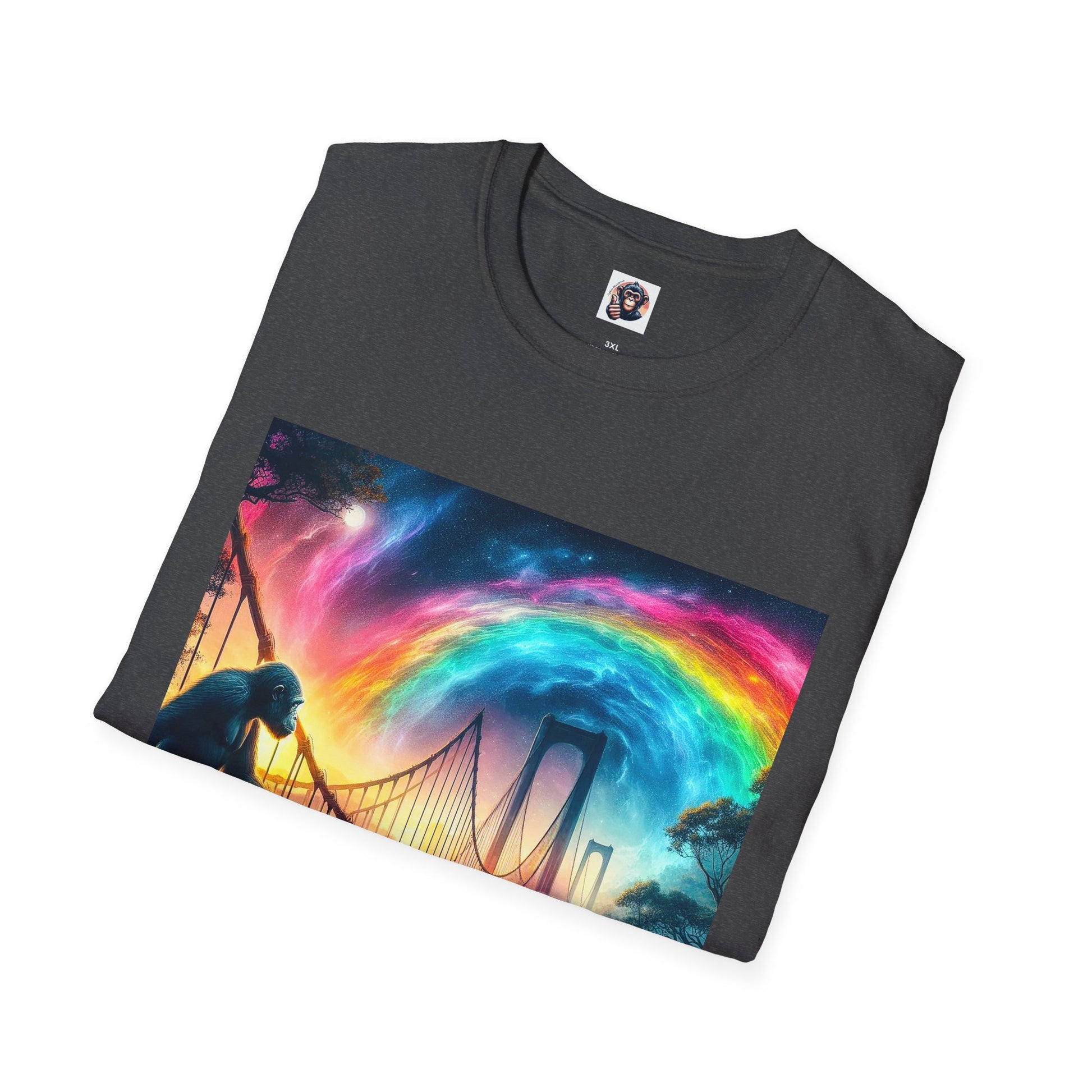 Bonobo twirling rainbow T-Shirt Printify