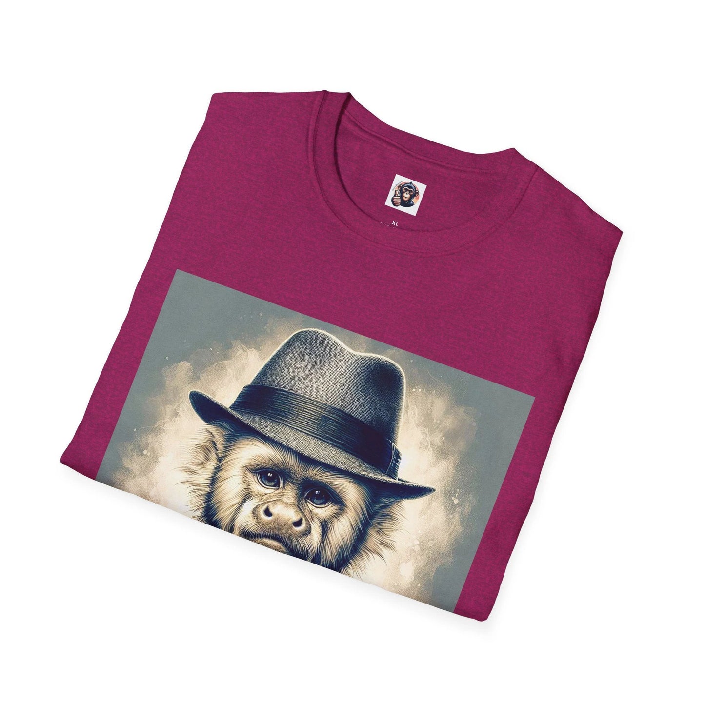 Capuchin Monkey T Shirt With Hat And Bow Tie Graphic Cotton Unique Funny Animal Tee For Men Women by Printify
