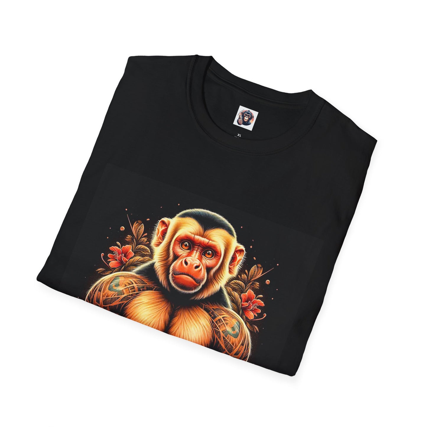 Capuchin Monkey tough muscle man shirt T-Shirt Printify