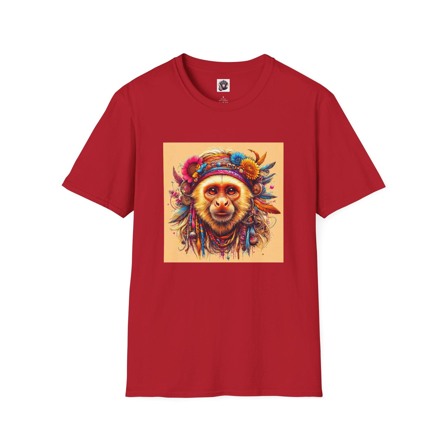 Capuchin Monkey warrior king shirt T-Shirt Printify S Cherry Red