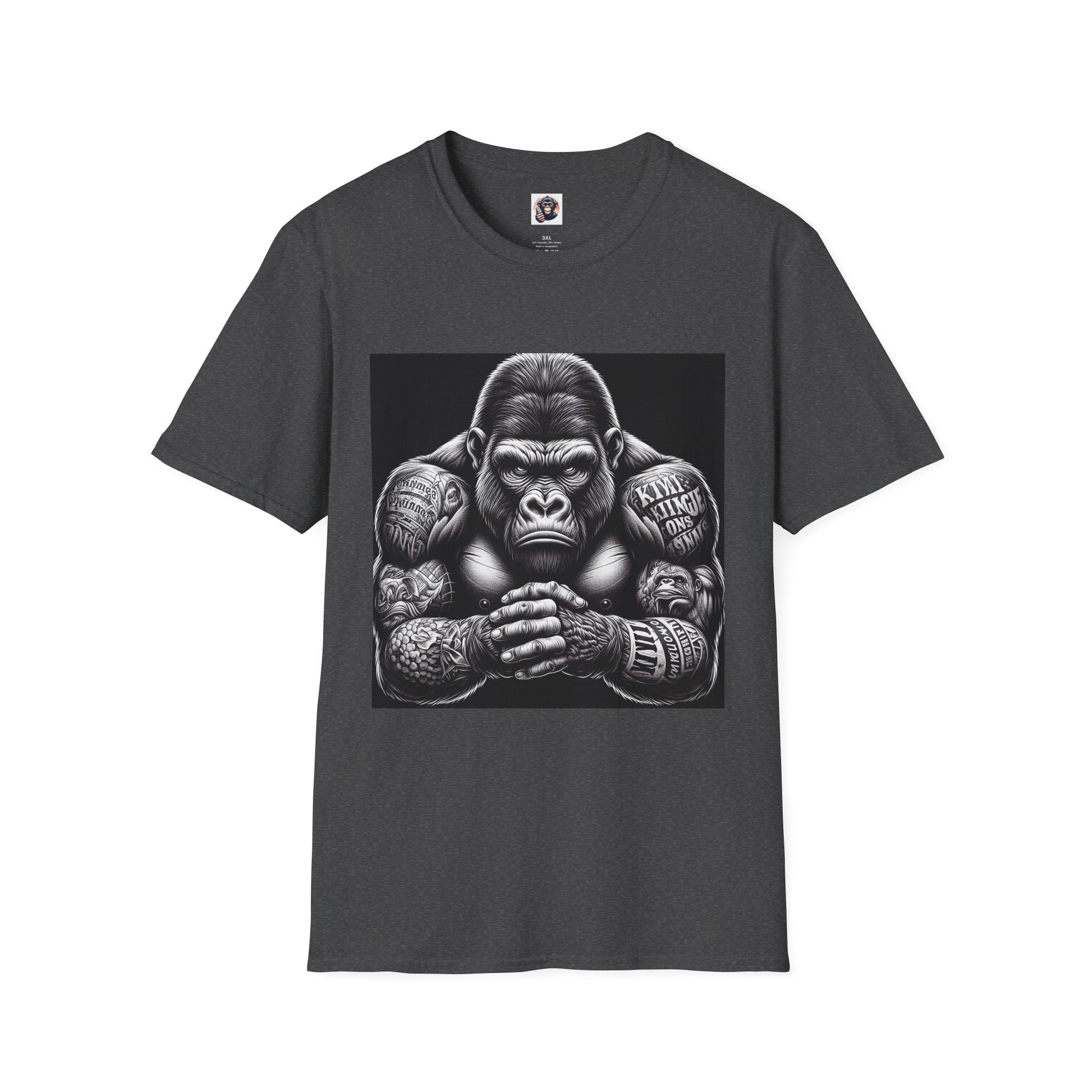 Gorilla tough guy shirt T-Shirt Printify XS Dark Heather