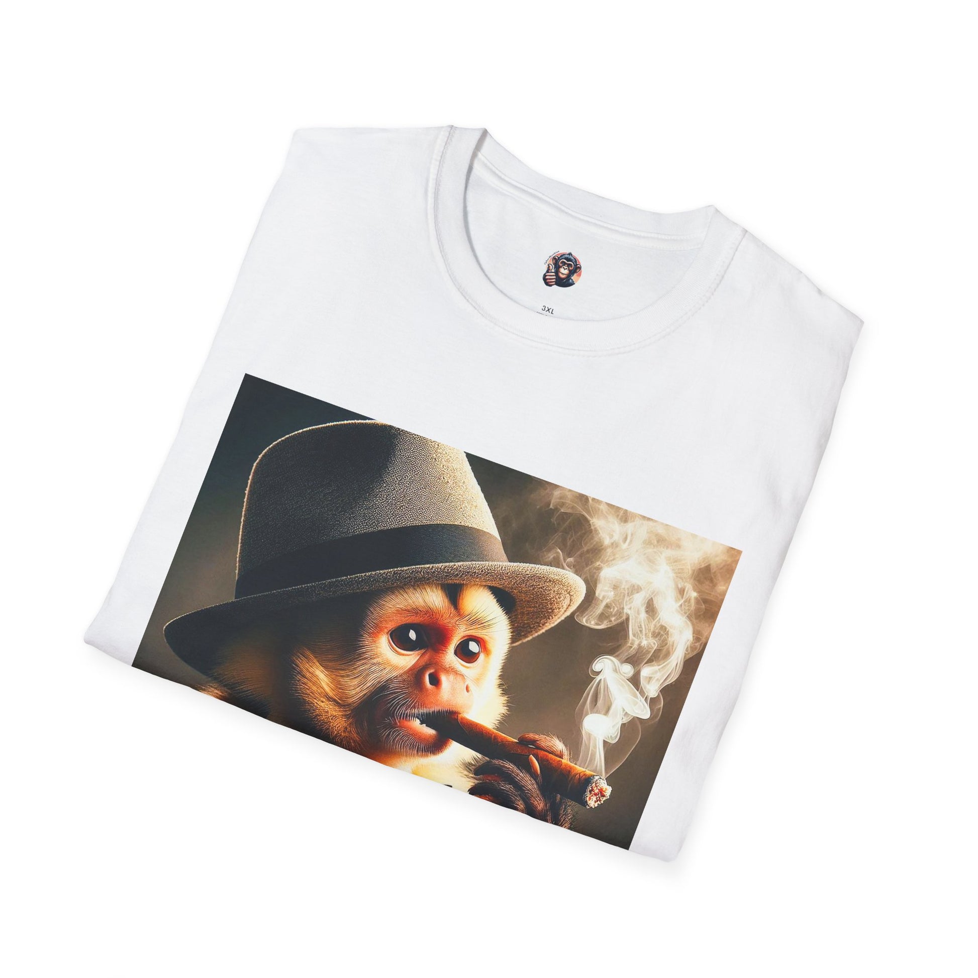 Capuchin Monkey cigar smoker T-Shirt Printify