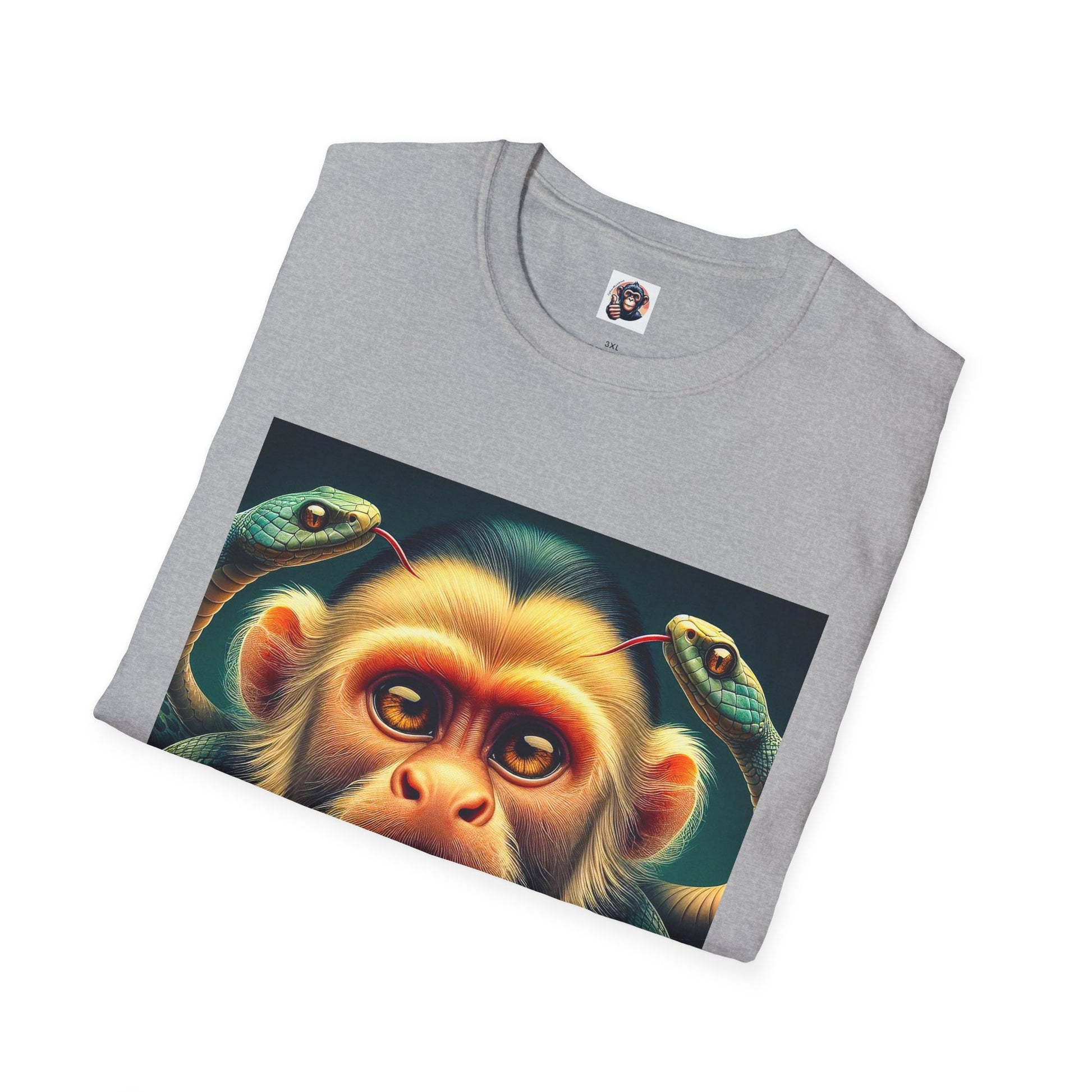 Capuchin Monkey scary snakes shirt T-Shirt Printify