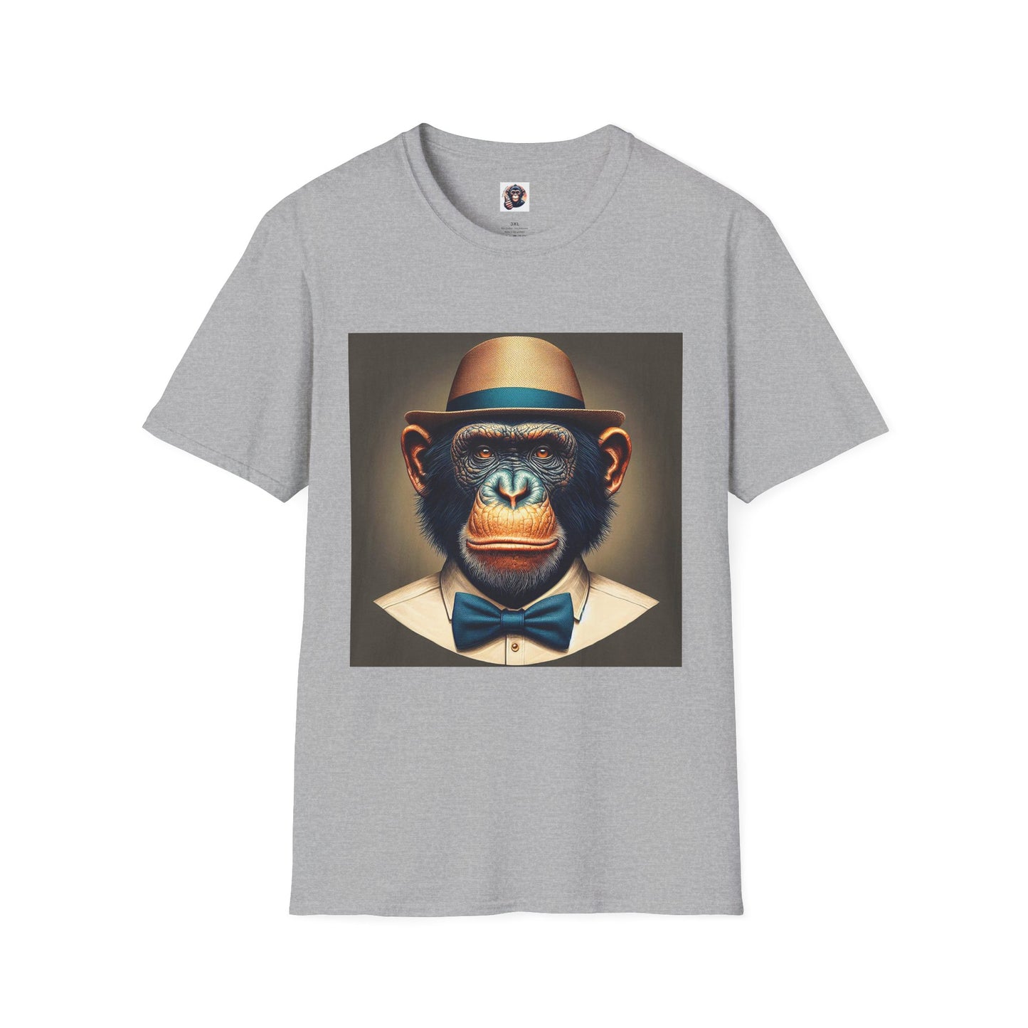Bonobo hat and tie T-Shirt Printify XS Sport Grey