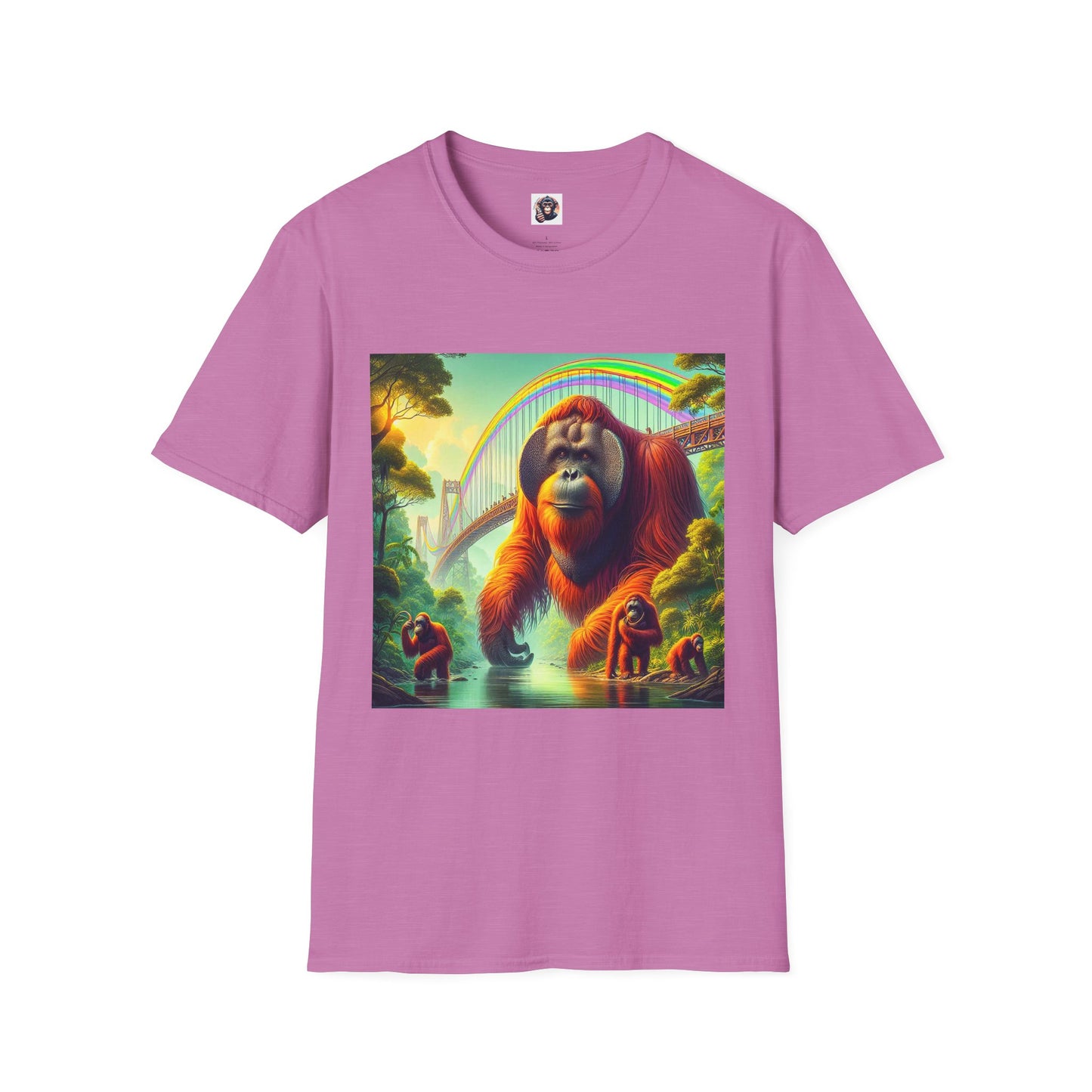 Orangutans rainbow bridge T-Shirt Printify S Heather Radiant Orchid