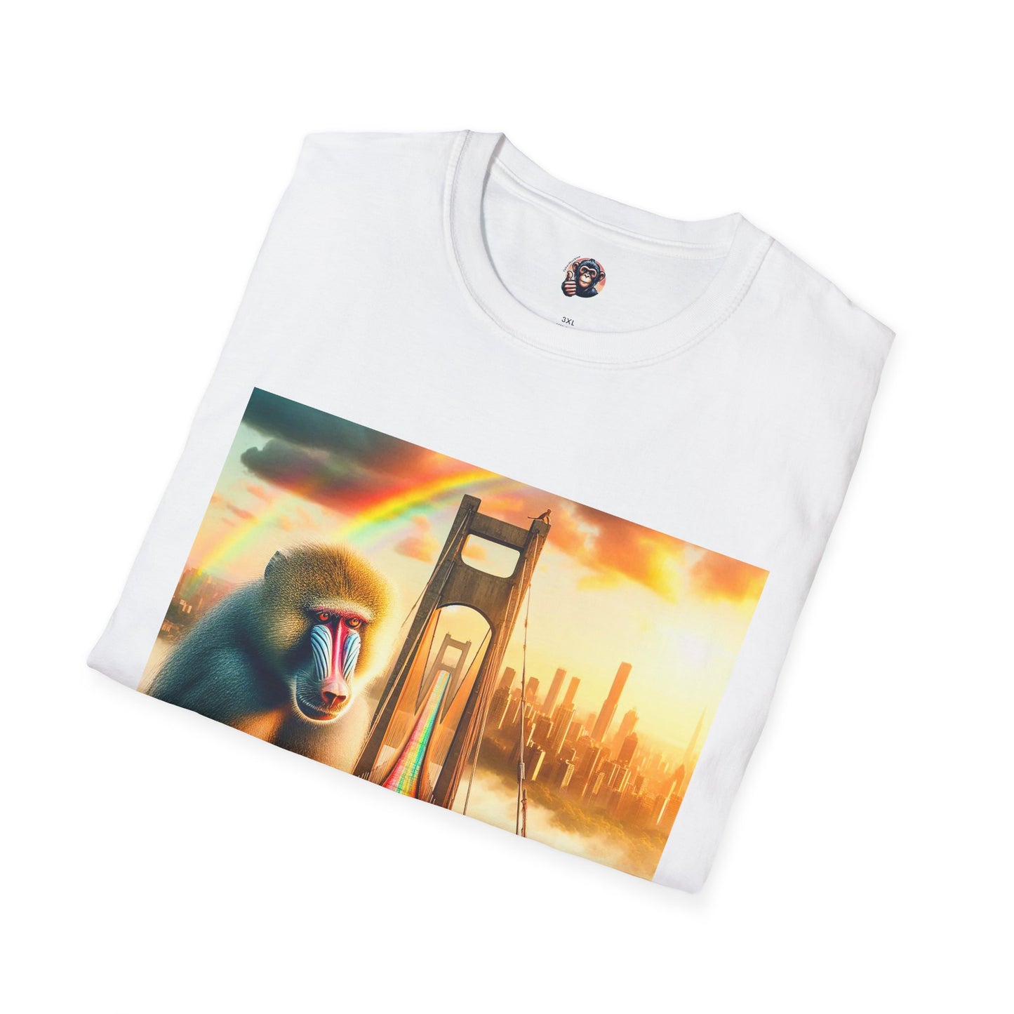 Baboon rainbow bridge T-Shirt Printify